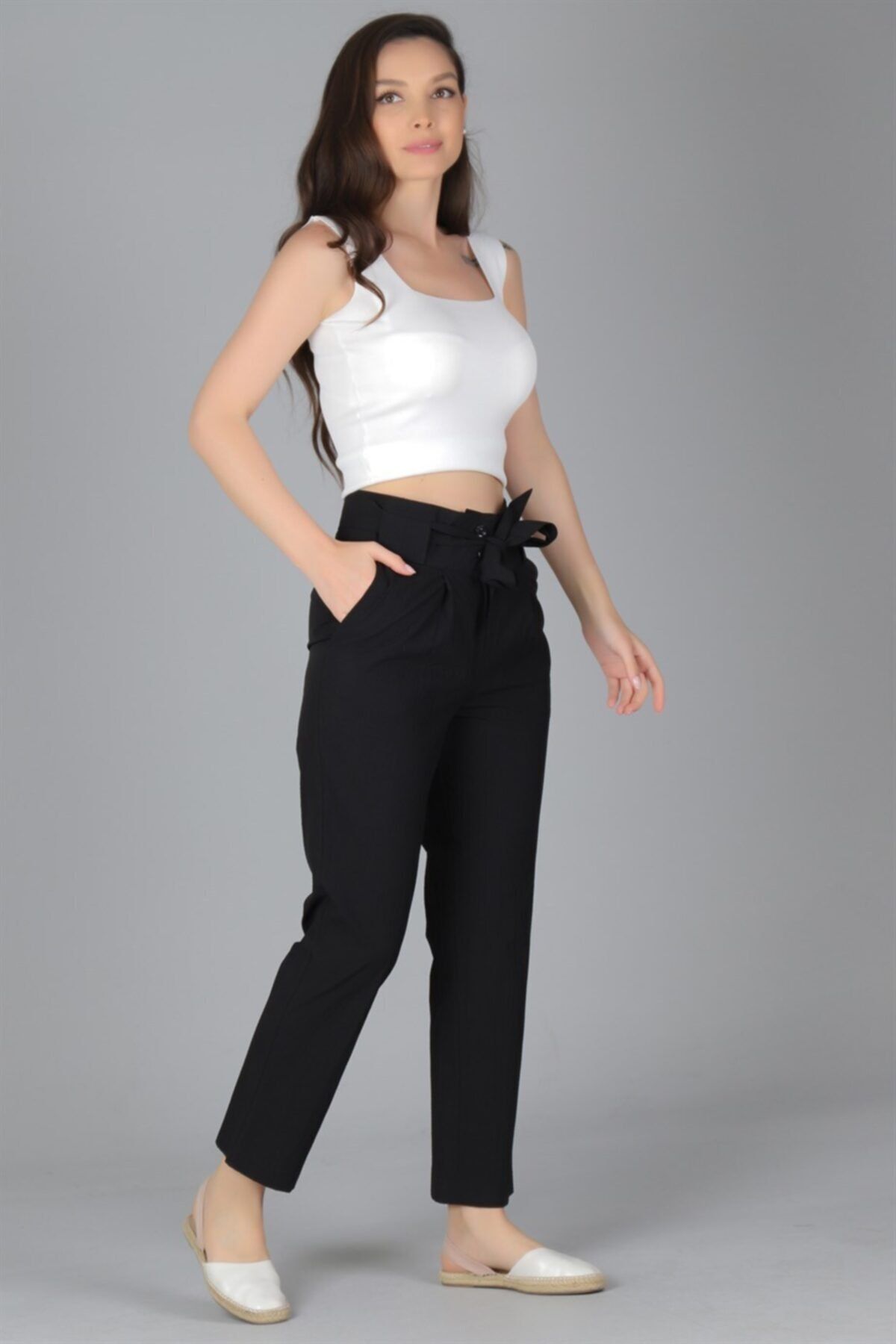 Womens black pleated trousers store