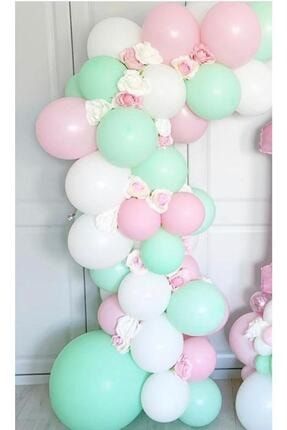 Mint Yeşili , Pembe , Beyaz , Pastel Doğum Günü Balon Zinciri Süsleme Seti tye0706210958