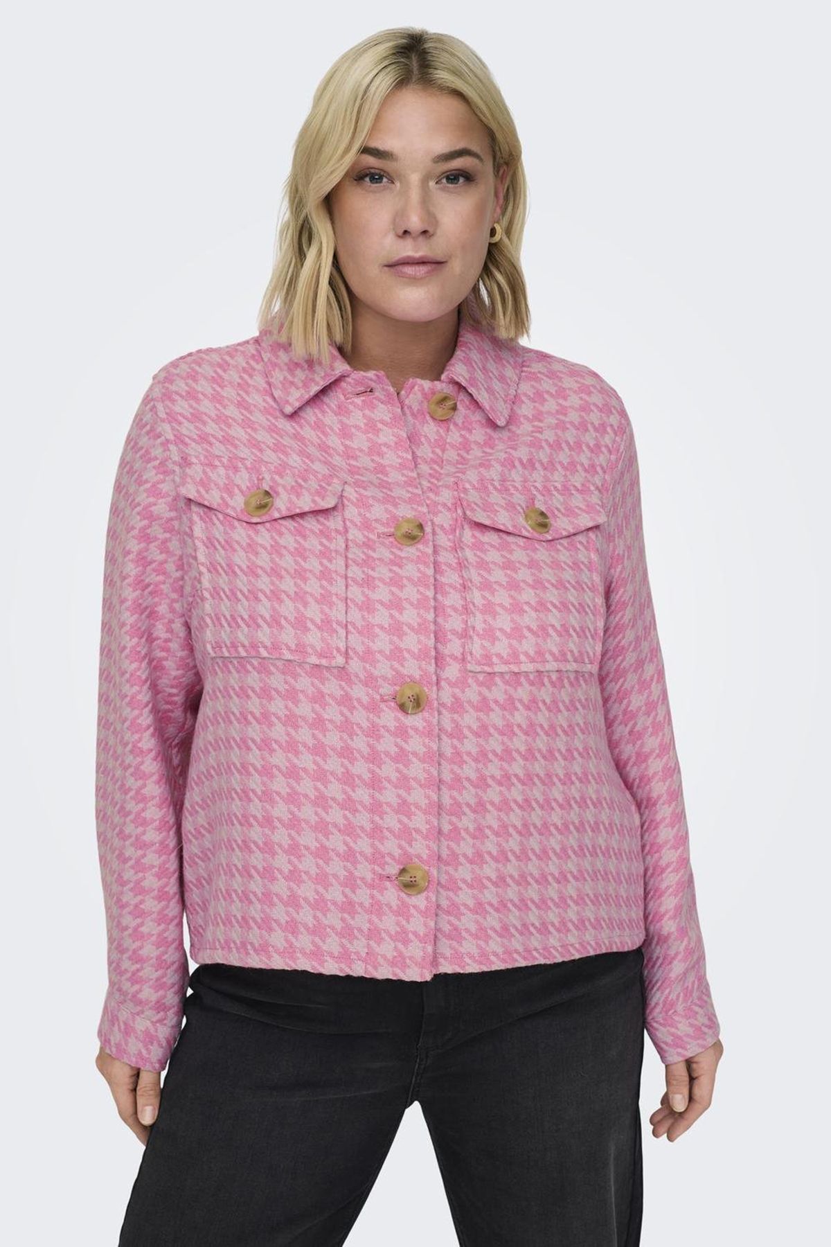 Only Carmakoma-Jacke Fly-Away Kragen Curve Tief angesetzte Schulter Jacke 3