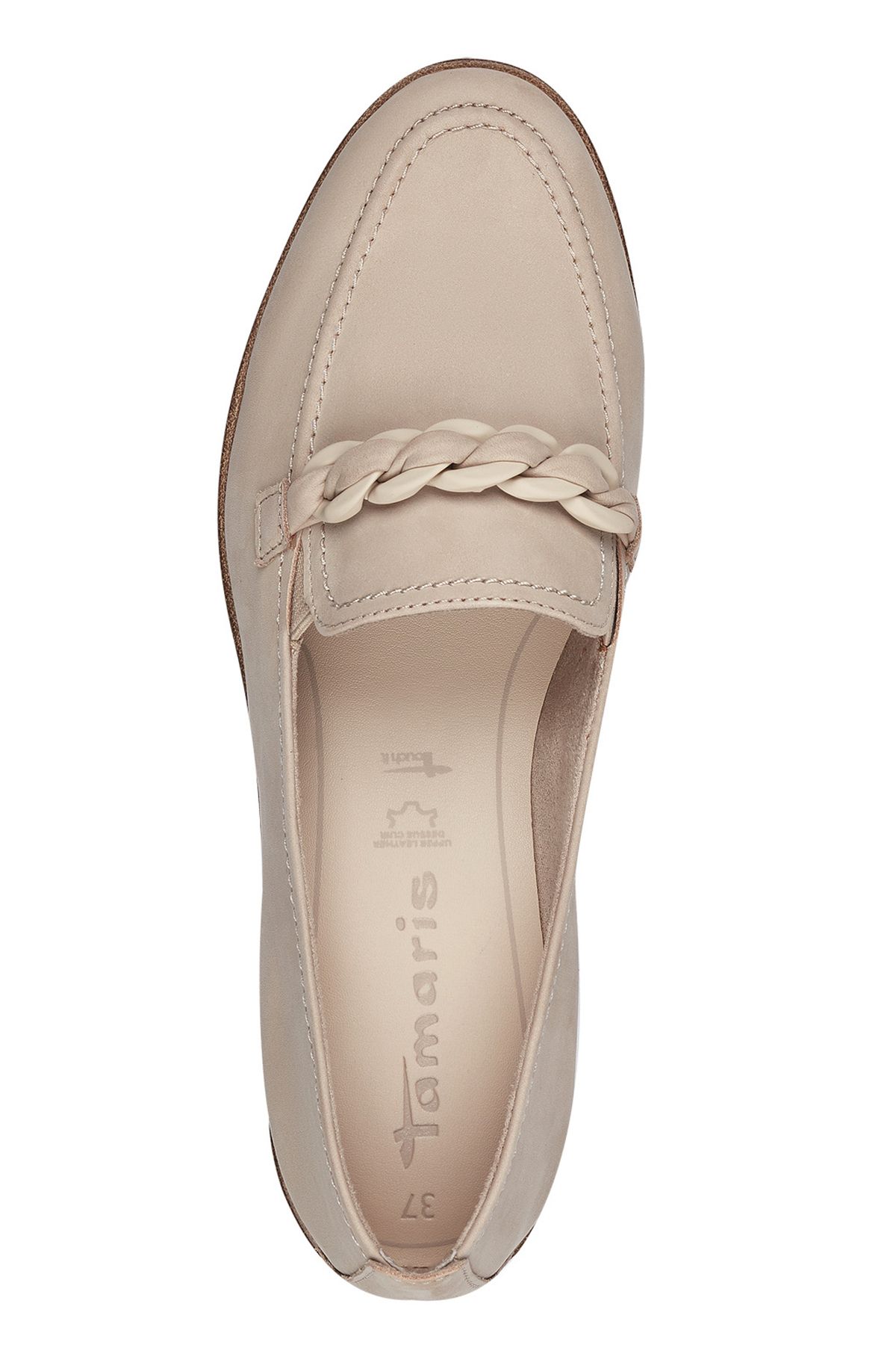 Tamaris-Damen Sportliche Halbschuhe Slipper 1-24200-42 Grau 341 Taupe Leder mit TOUCH-IT 5
