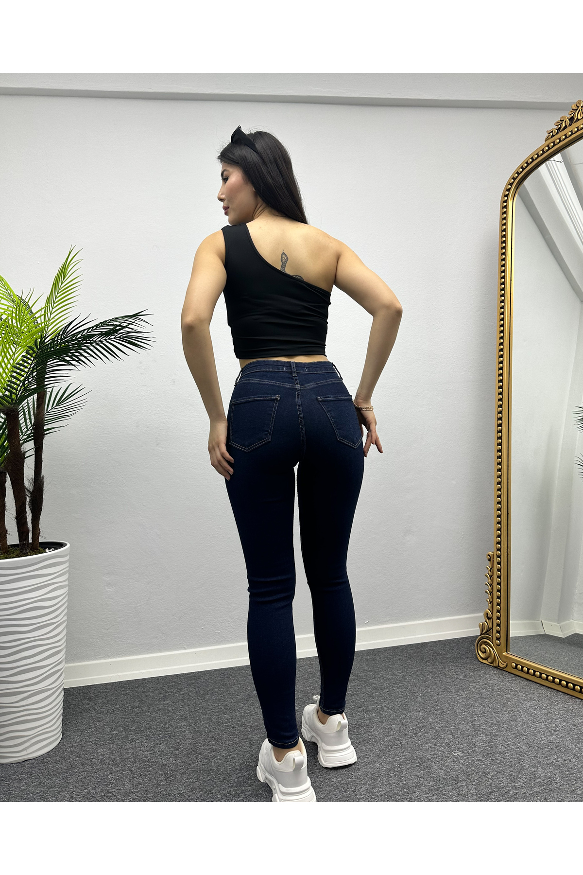 Kadın Lacivert Yüksel Bel Skinny Fit Jean Pantolon
