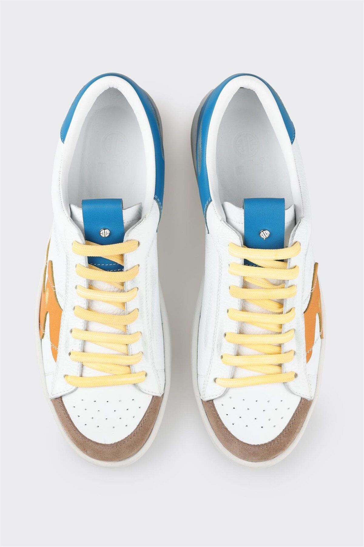 Elle Shoes-Yellow Leather Men's Sports Shoes 4