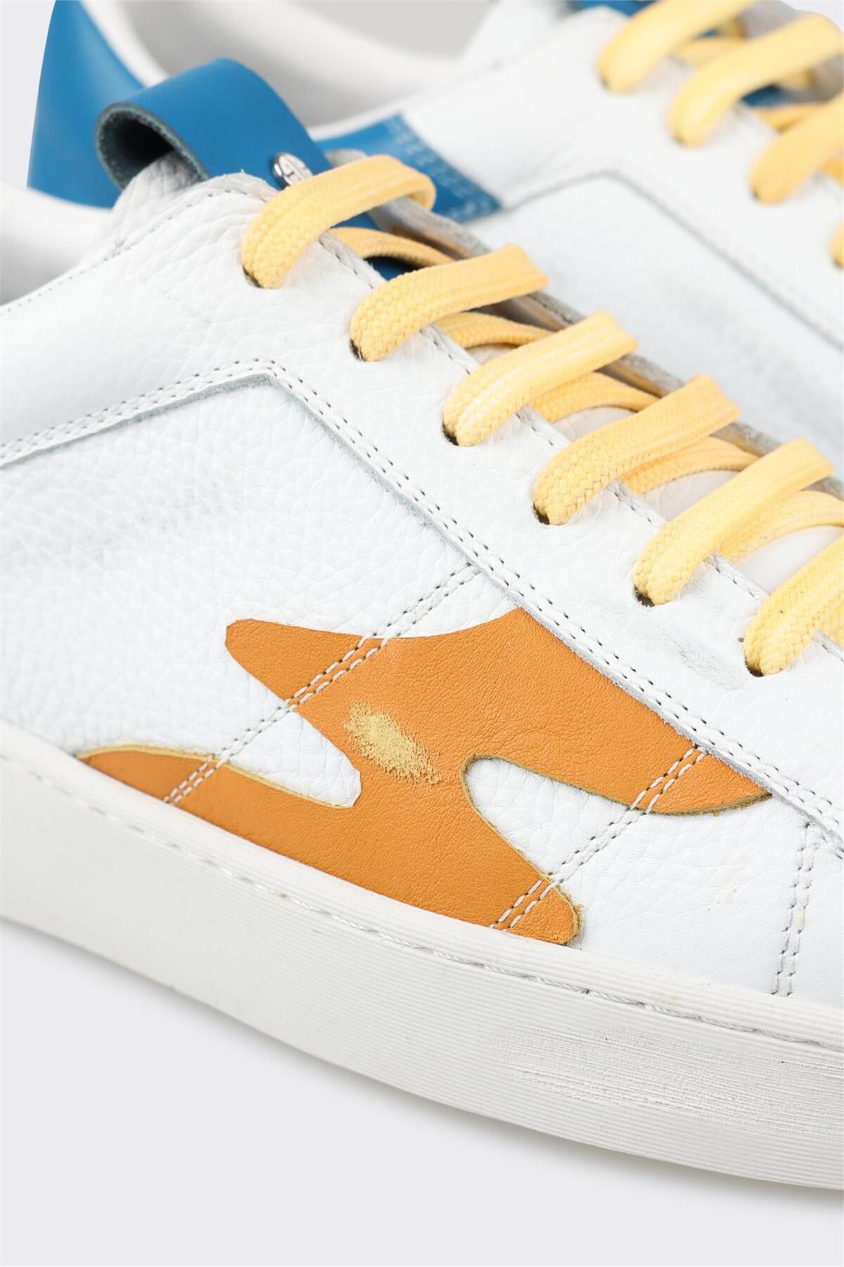 Elle Shoes-Yellow Leather Men's Sports Shoes 5