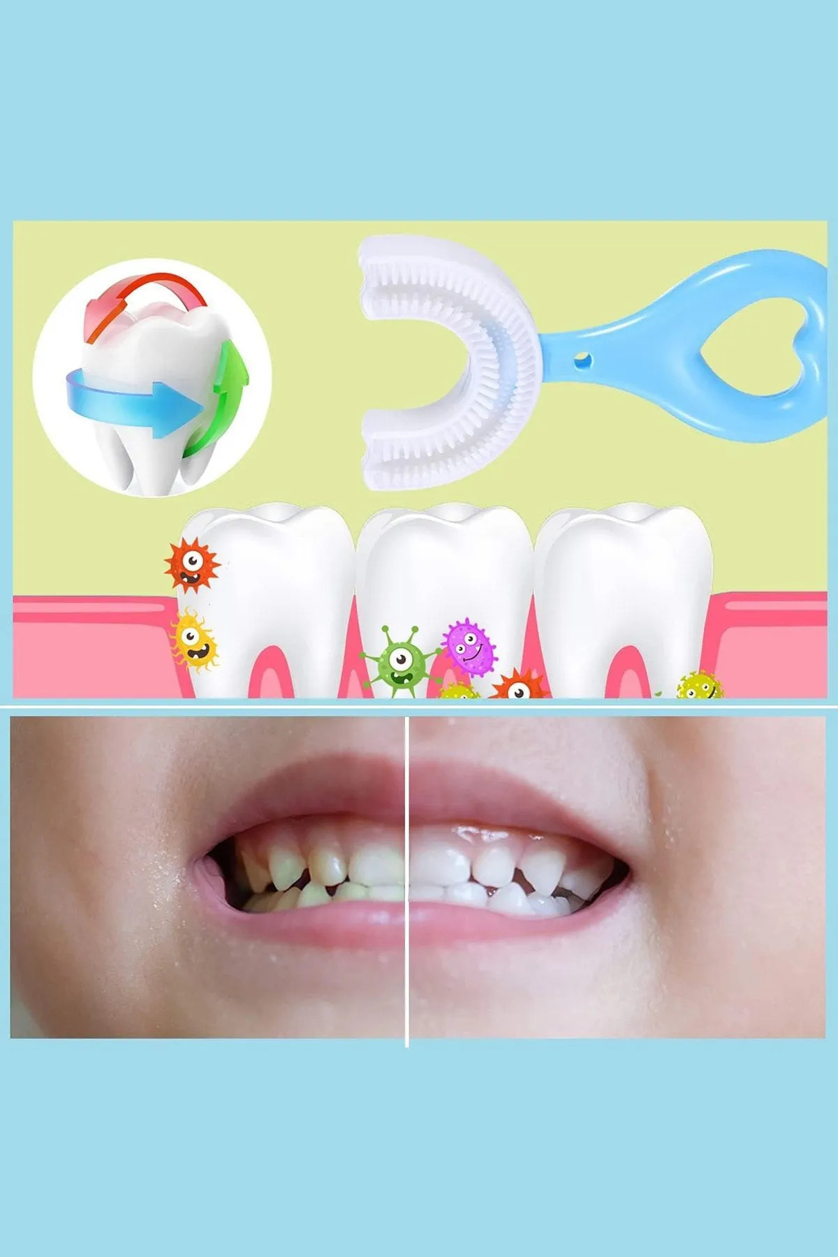 Factorial Bebek U Şeklinde Diş Fırçası Pembe 0 6 Yaş Çocuk Diş Macunu Cocuk Dis Fırcası Banyo Bebek Oturağı fotoğrafı 6 (önizleme)