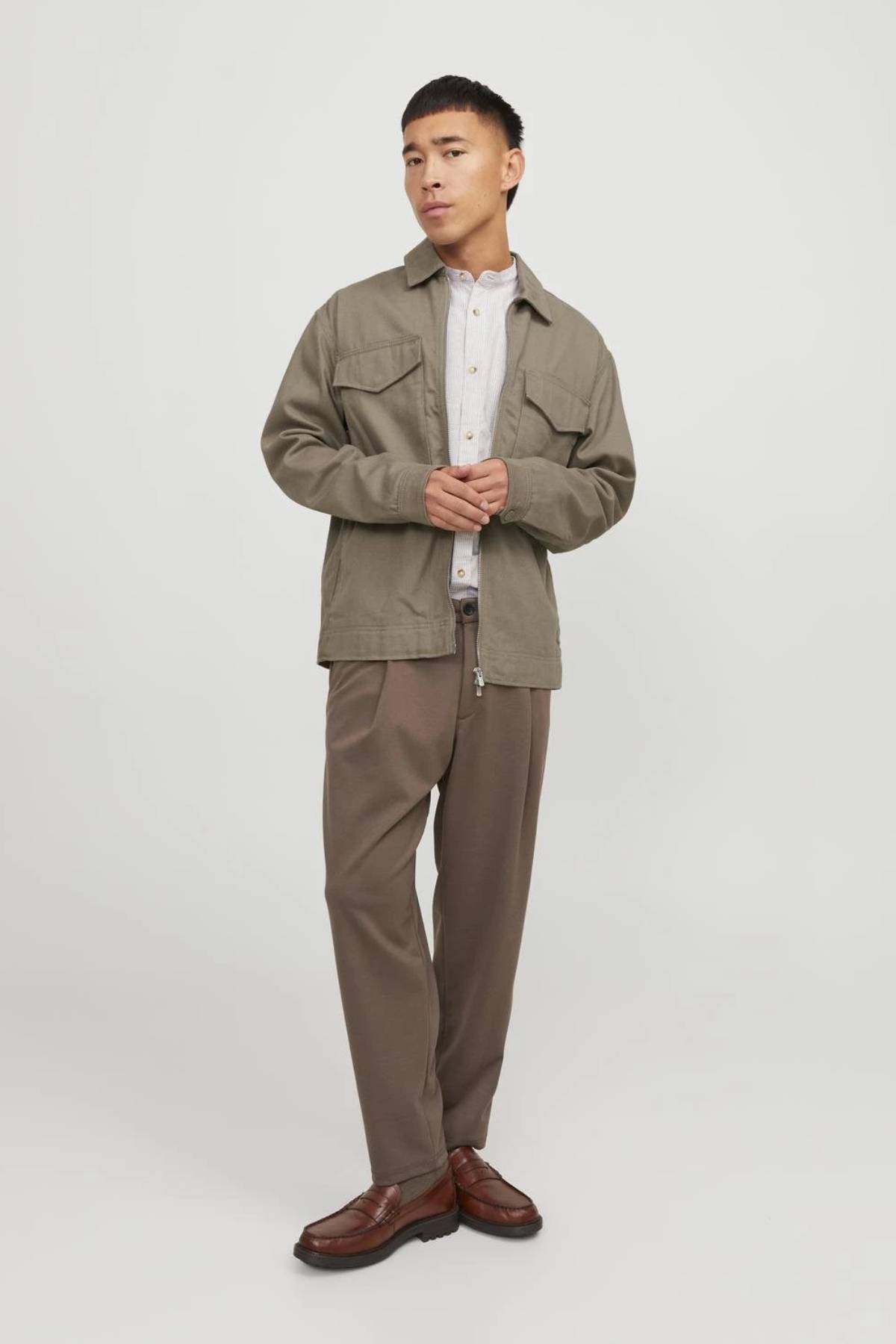 کاپشن مردانه جک جونز مدل Jprccdıego کد 12252461 - قهوه‌ای جک اند جونز کت Jack & Jones
