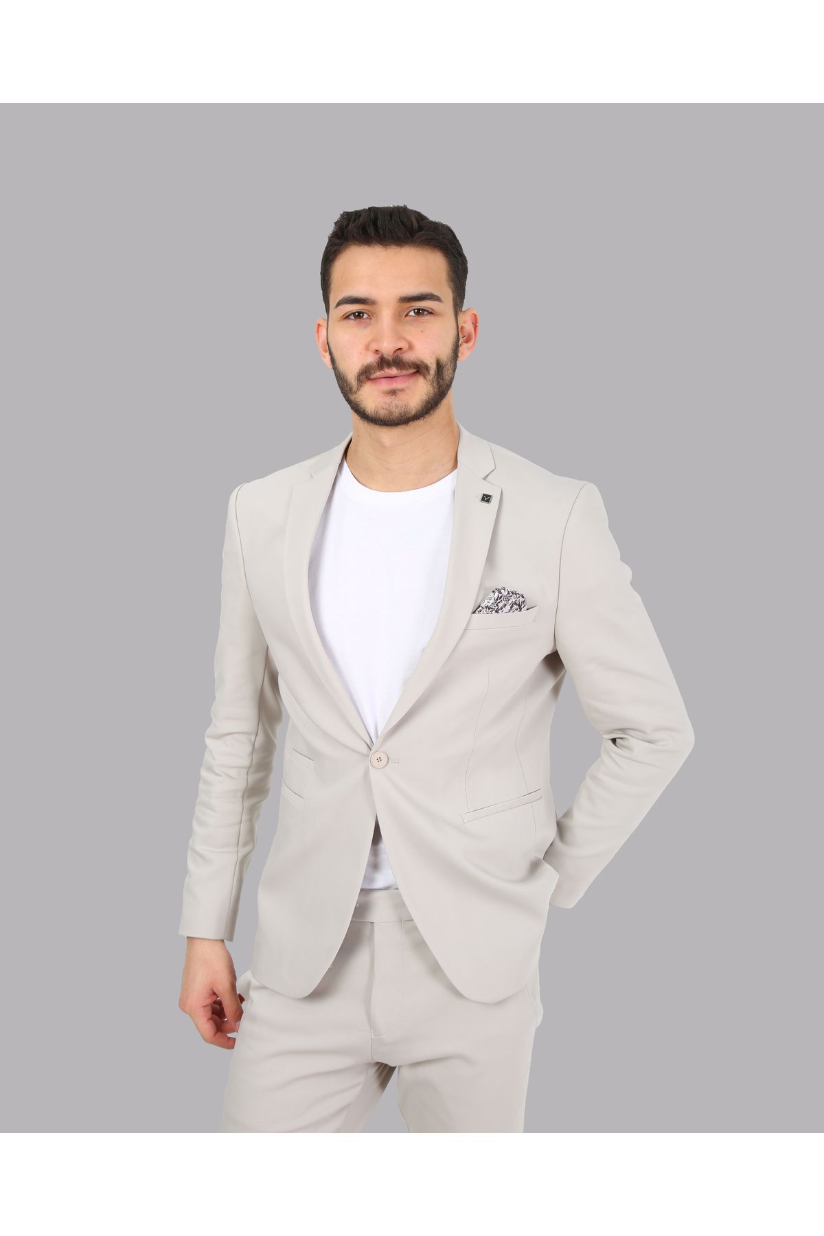 ACTUAL-Men's Suit 26Prd 09 Stone Model 4