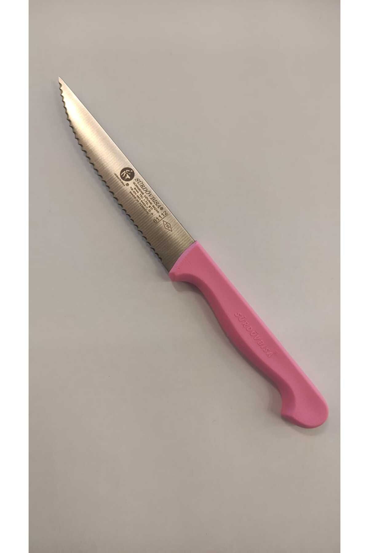 Sürdövbısa 61112 Lazer Kesim Tırtıklı Sebze Bıçağı Pembe