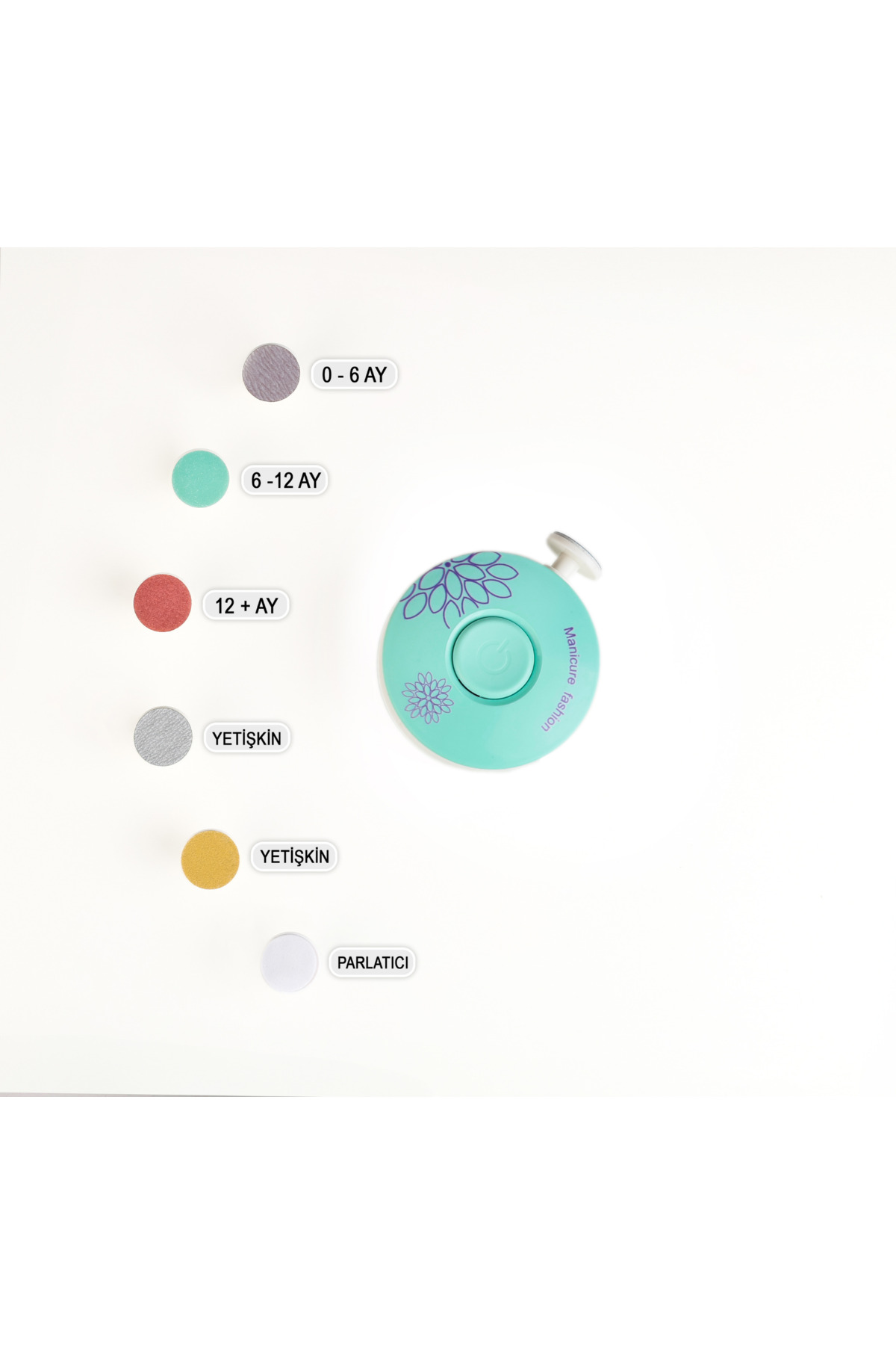 HODAF Yenidoğan Bebek Tırnak Törpüsü Pilli 6 Başlıklı Çocuk Tırnak Parlatıcı Tırnak Makası Manikür Seti fotoğrafı 2 (önizleme)