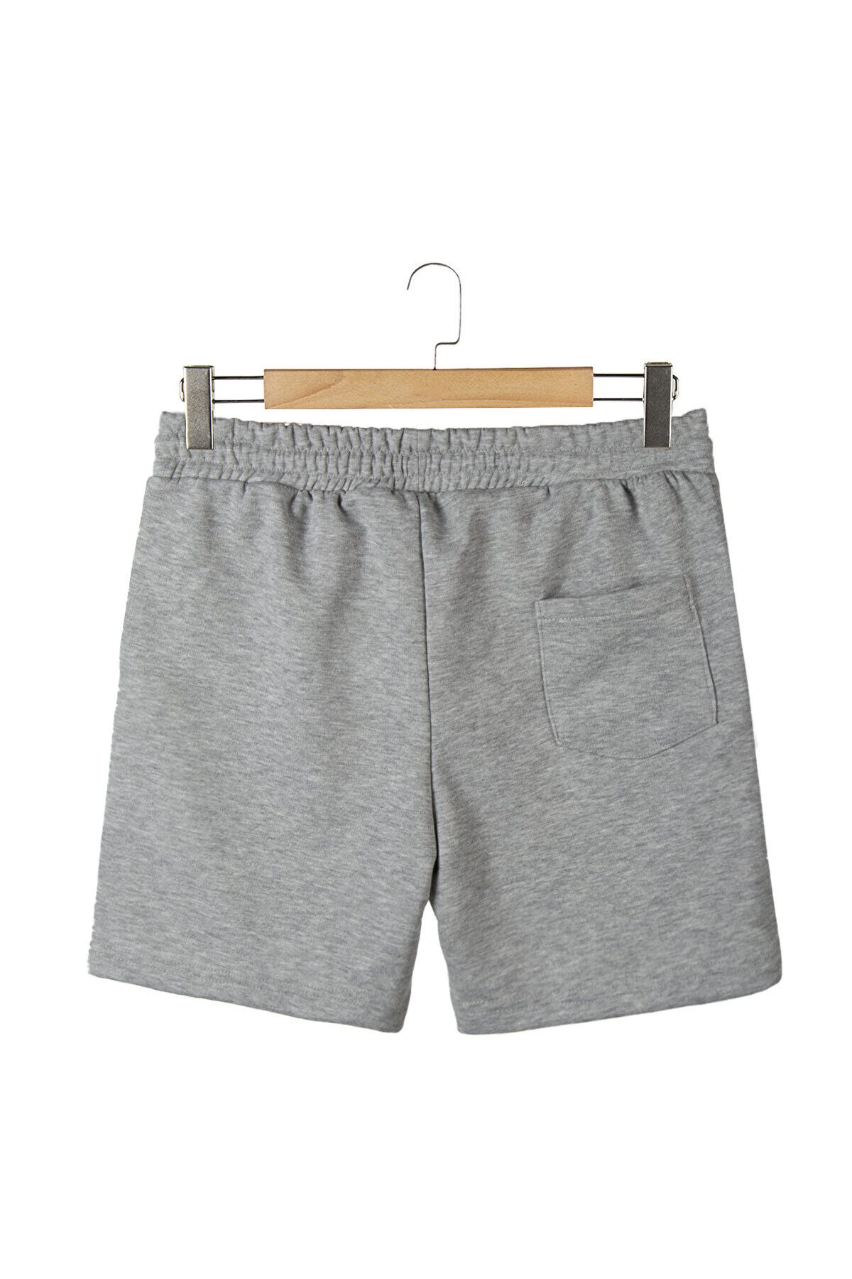 ADEGO-Men's Gray Basic Regular Fit Shorts & Bermuda - Gray 6