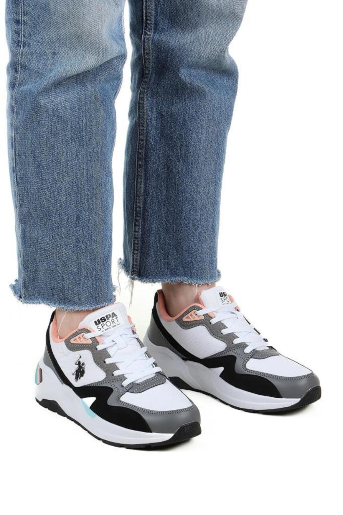 کفش U.S. Polo Assn. یو اس پولو اسپورت CASUAL ANATOMIC CASUAL ASSN.HUSKY 4FX WHITE BLACK Comfort اورجینال - تصویر 3