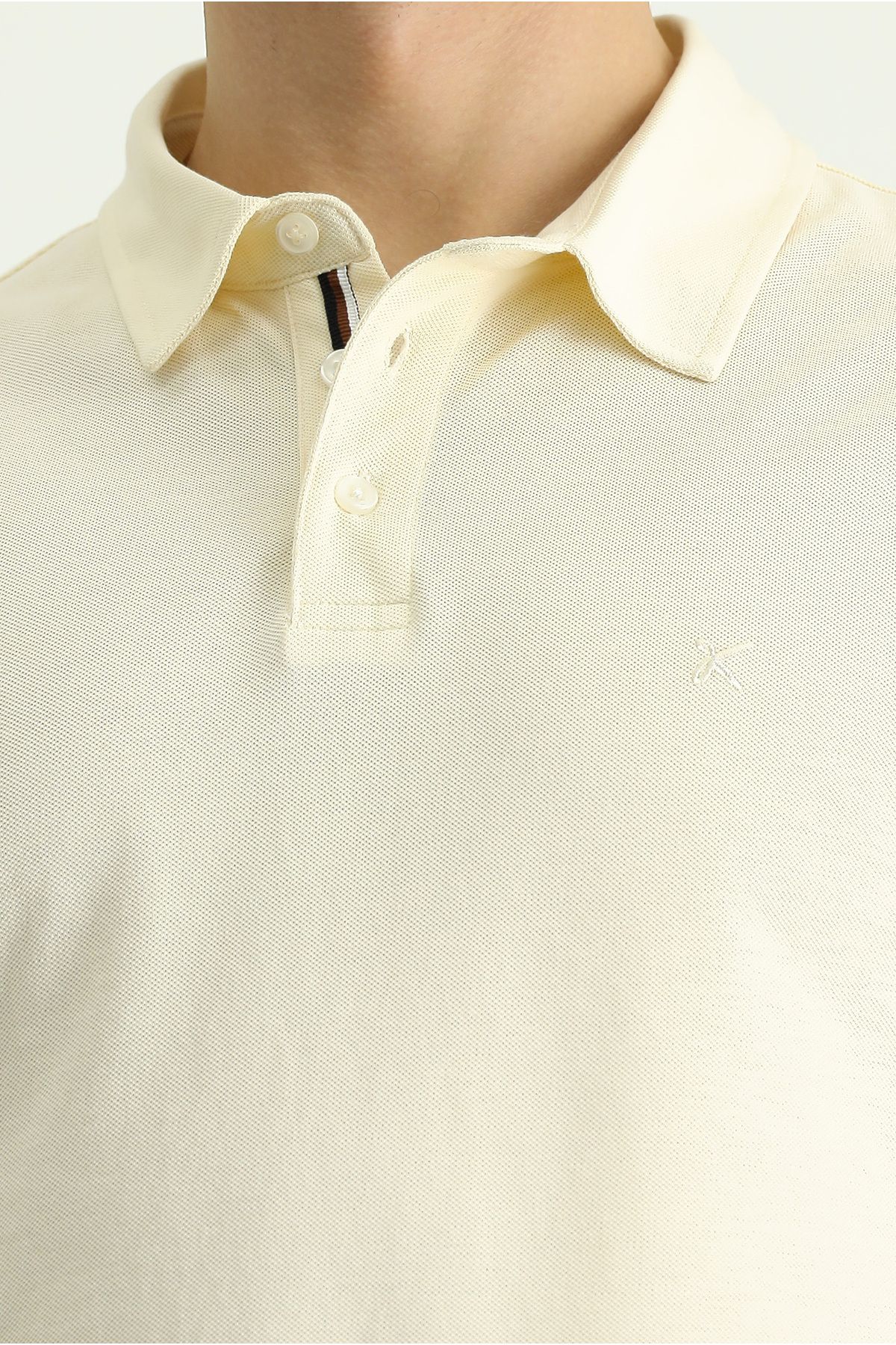 Kiğılı Polo Yaka Slim Fit Bark cut Cotton T shirt