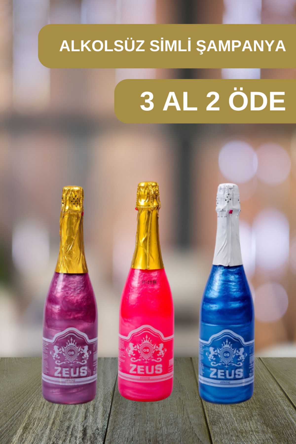 OS ZEUS 3 al 2 öde Alkolsüz Simli Şampanya