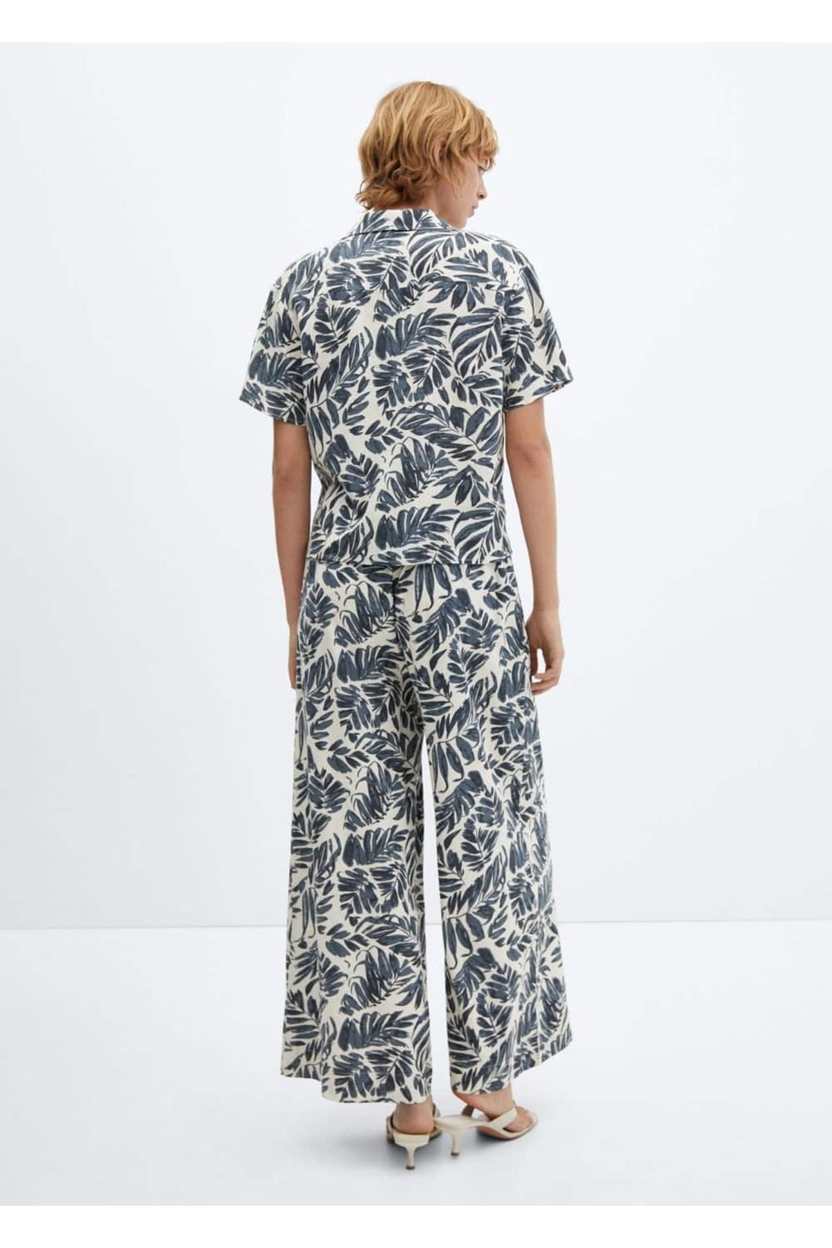 MANGO Woman-Tropical Patterned Linen Pants 4