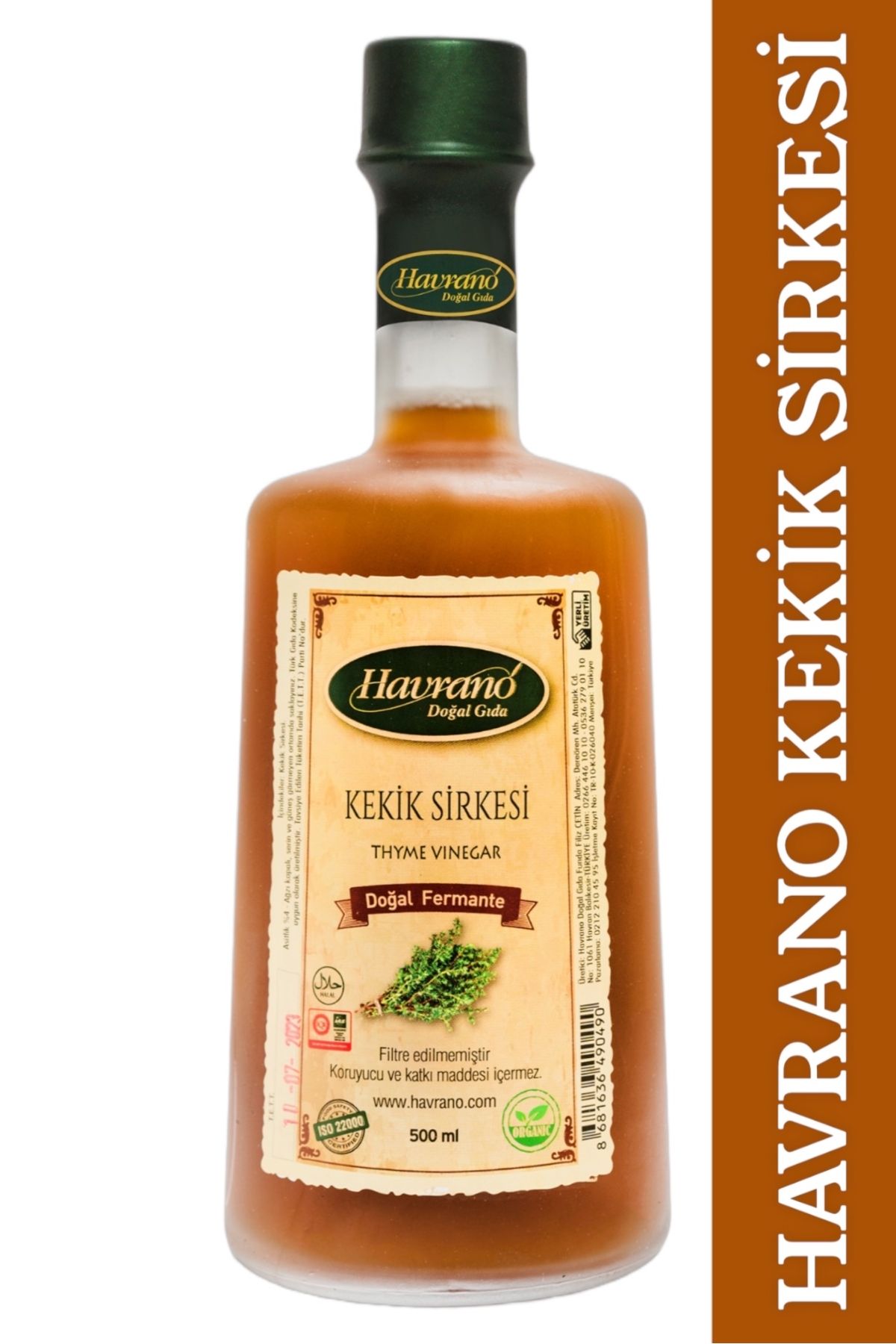 %100 Doğal Fermente Kekik Sirkesi 500 ml
