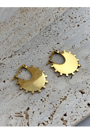 EleganceEssence Topçuk Süs Altın Küpe