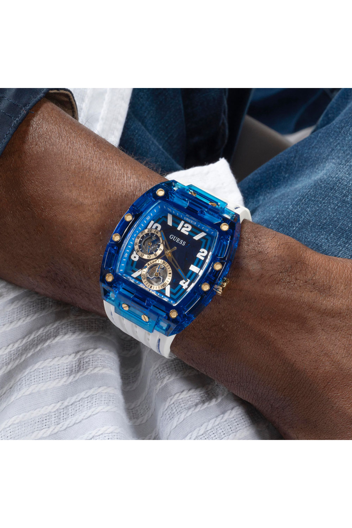 ساعت مردانه آبی سرمه ای گسGuess | GUGW0499G6 اورجینال - تصویر 4