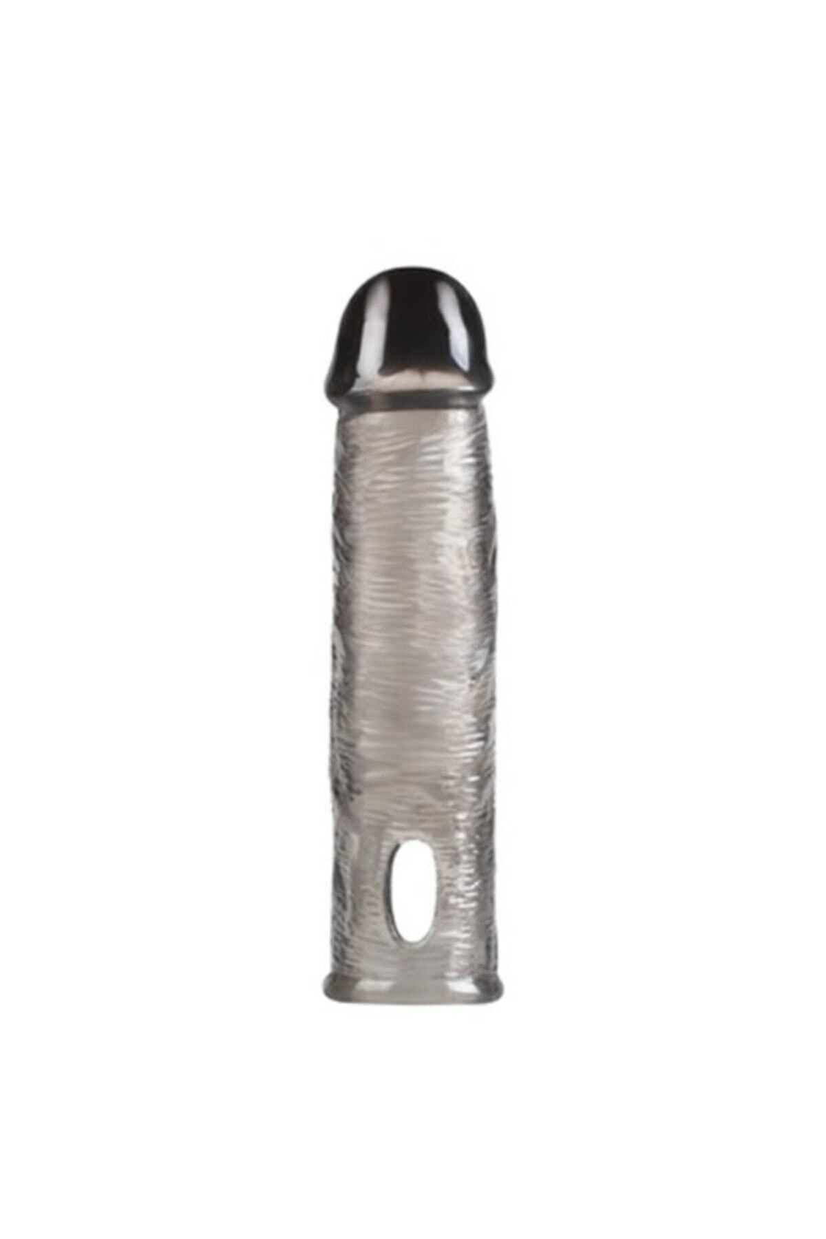 16 Cm Zenci Uzatmalı Dolgulu Silikon Penis Kılıfı 10 ml Kayganlaştırıcı 5
