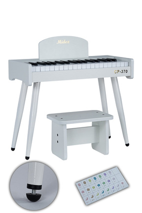 Midex Cp-370wh Ahşap Çocuk Piyanosu Pilli 37 Tuşlu Gerçek Piyano Tuşları