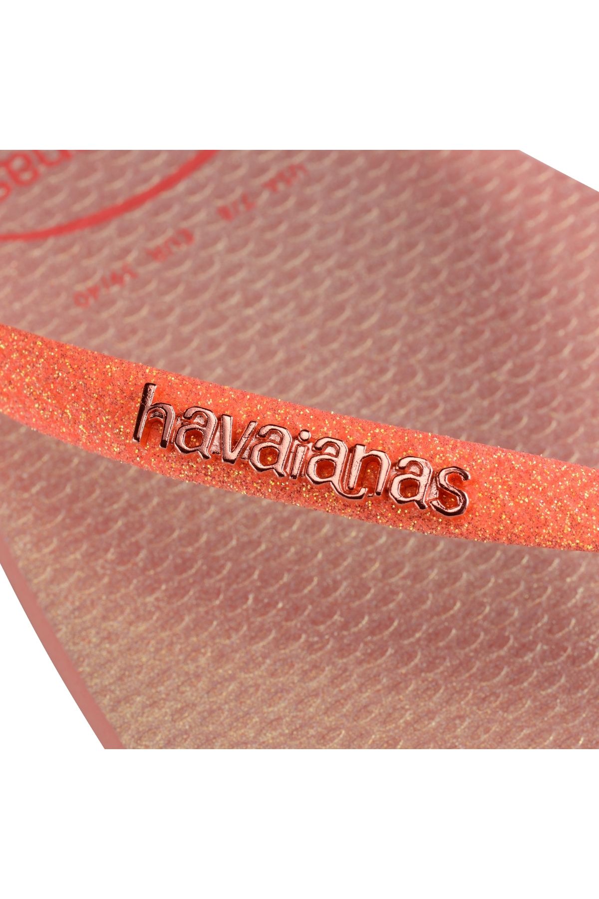 دمپایی نارنجی زنانه هلو ایریدسنت اسکینی 5567 گل رز Havaianas