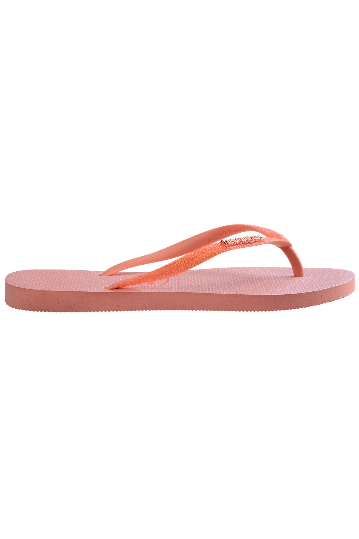 دمپایی نارنجی زنانه هلو ایریدسنت اسکینی 5567 گل رز Havaianas
