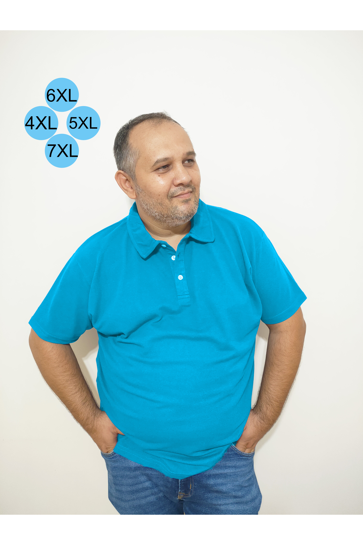 Large size Unisex Polo Yaka T-shirt