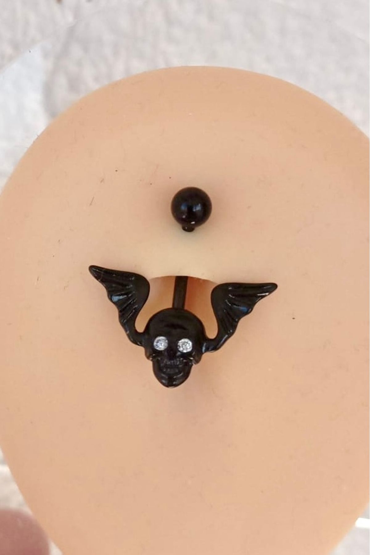 Doa-Black Skull Wing Belly Piercing 316L Surgical Steel 1