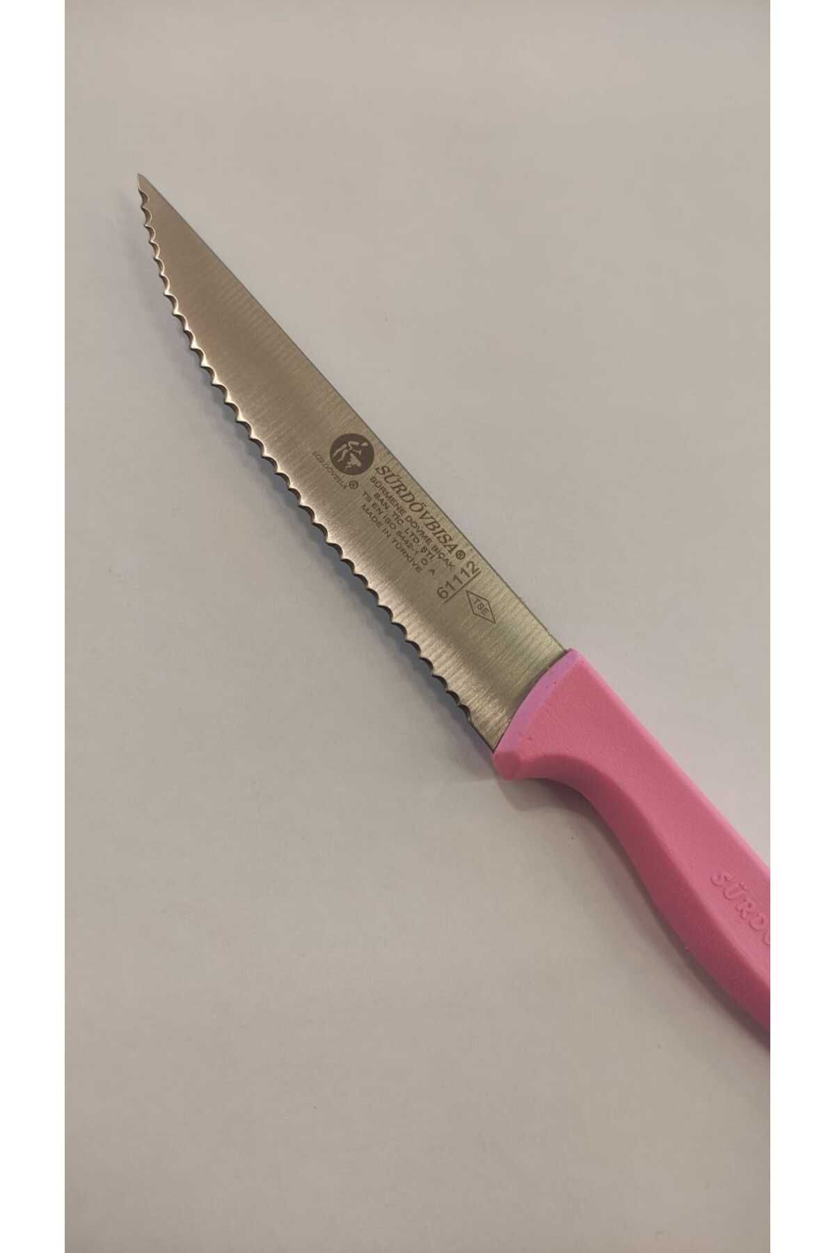 Sürdövbısa 61112 Lazer Kesim Tırtıklı Sebze Bıçağı Pembe