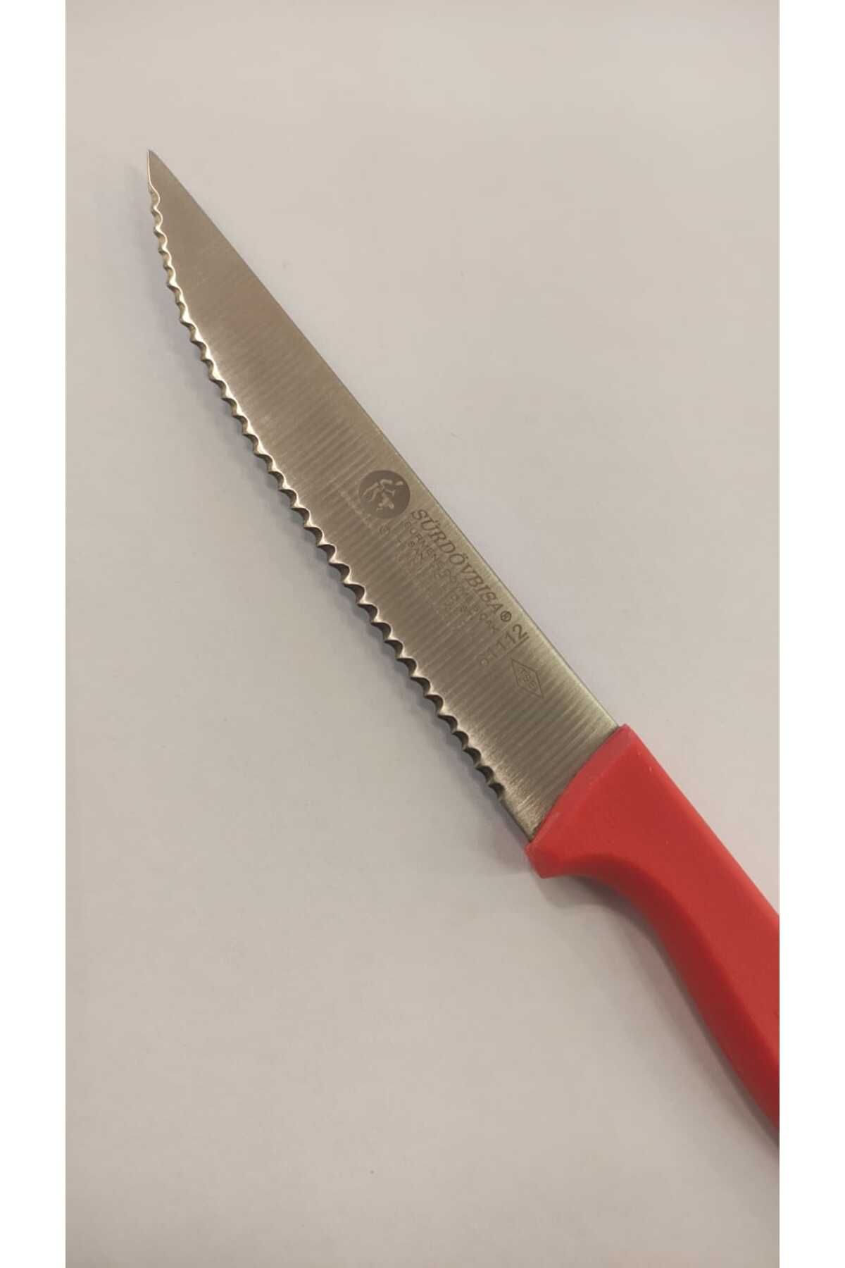 Sürdövbısa 61112 Lazer Kesim Tırtıklı Sebze Bıçağı Kırmızı