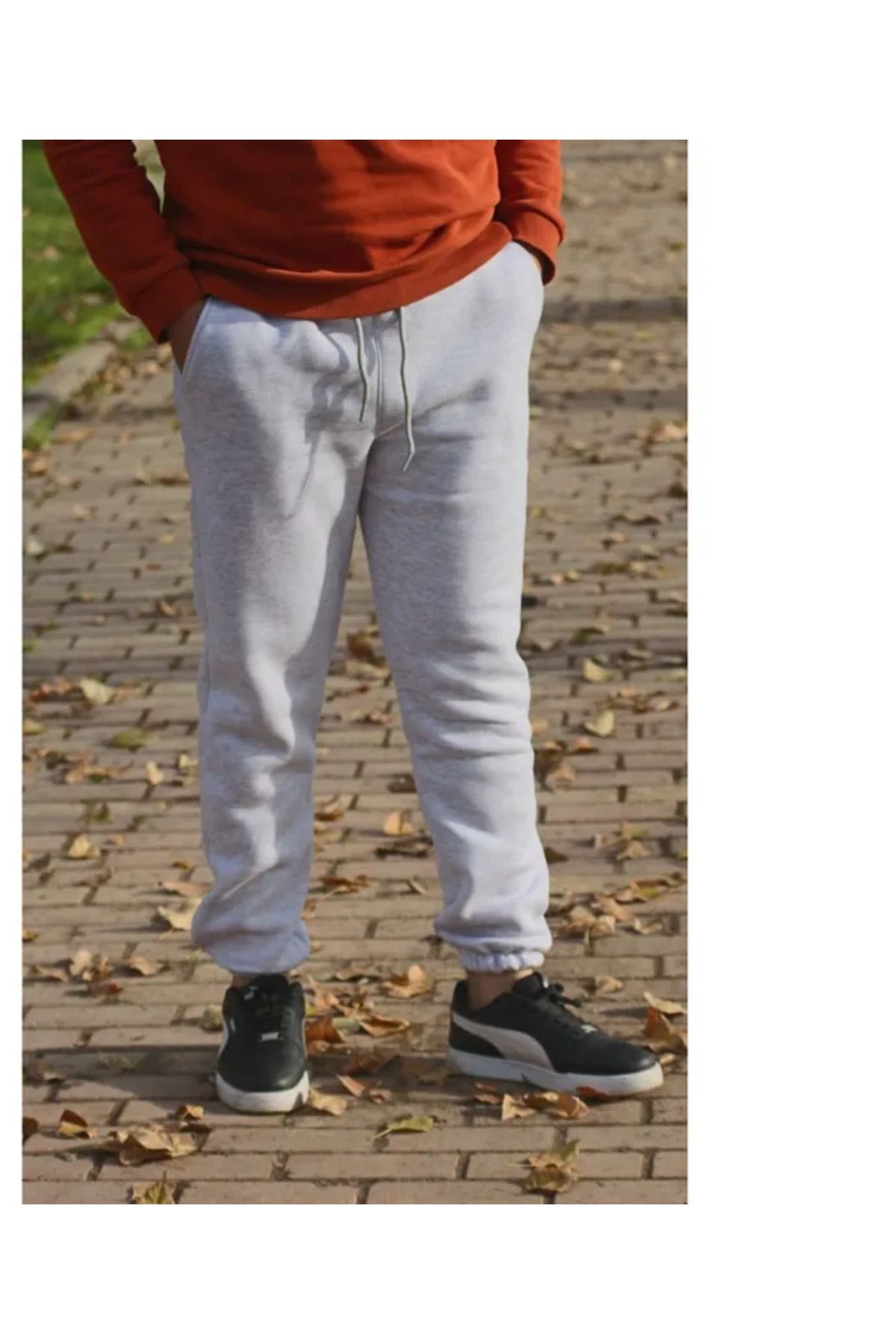 FUNSTYLE Pantaloni De Trening Negru Cu Croială Zilnică, Mărime Mare, Cu Picior Elastic Masculin - S