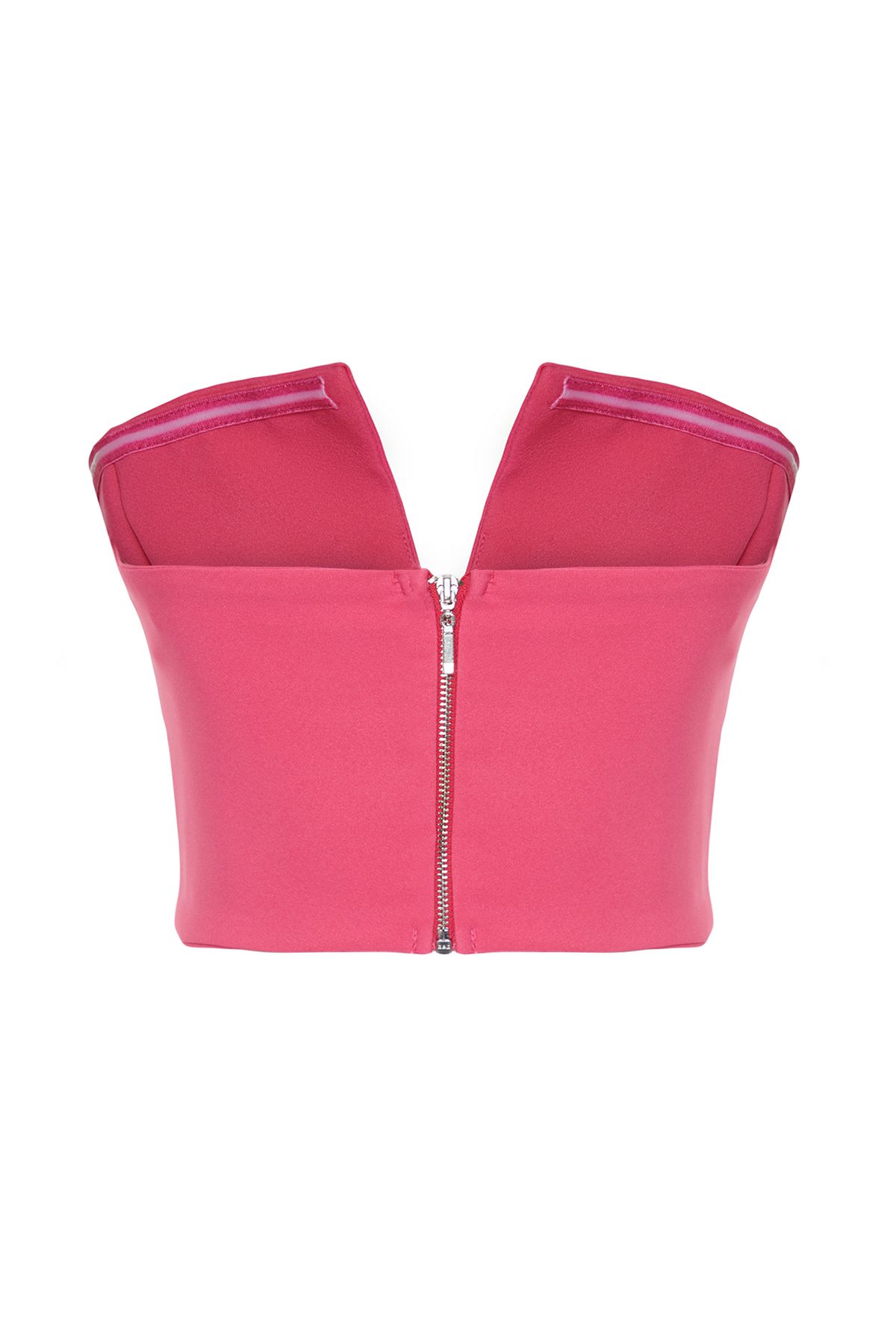 Trendyol Collection-Woven Pink Crop Bustier - Bow Detail, TPRSS24BS00035 8