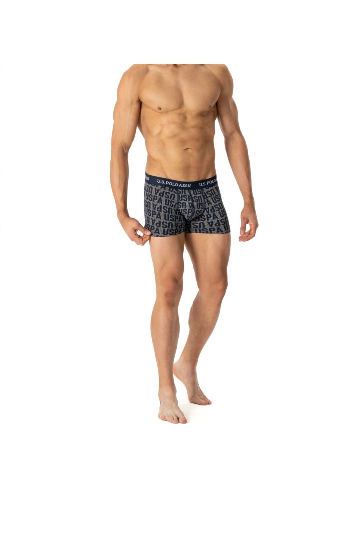 یو اس پولو شورت بوکس مردانه U.S. Polo Assn. رنگی/چاپی، کمر کشی، ۹۵٪ پنبه، بسته ۳ عددی، E.L.231.8.9I.28.F