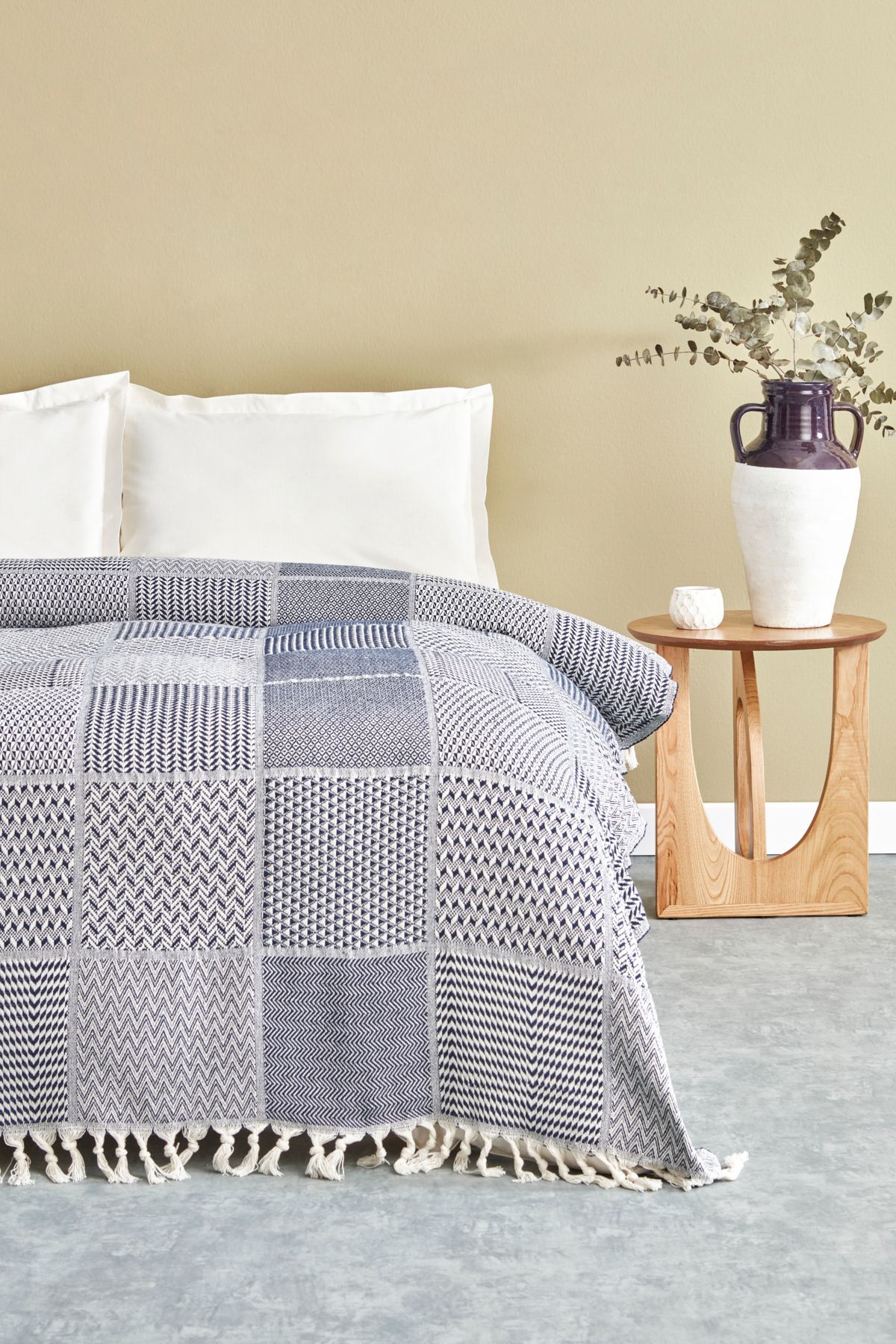 Karaca Home-Luna Double Pike Navy Blue 1