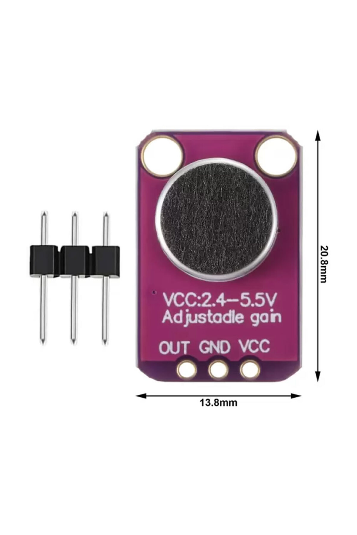 MAX4466 Amplikatörlü Analog Elektet Mikrofon Sensör Ayarlanabilir Kazanç Kontrol Ses Algılayıcı Mod 4