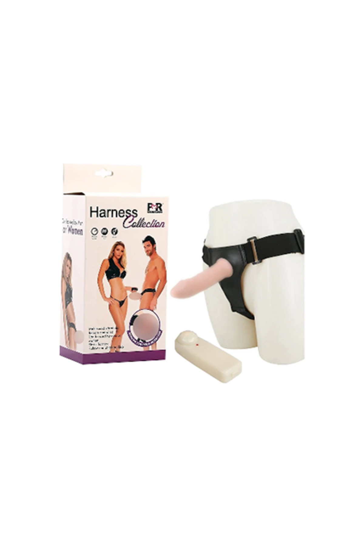 Harness 17 Cm Içi Boş Titreşimli Belden Bağlamalı Protez Penis | Ayarlanabilir Kemer, Doğal Görünüm
