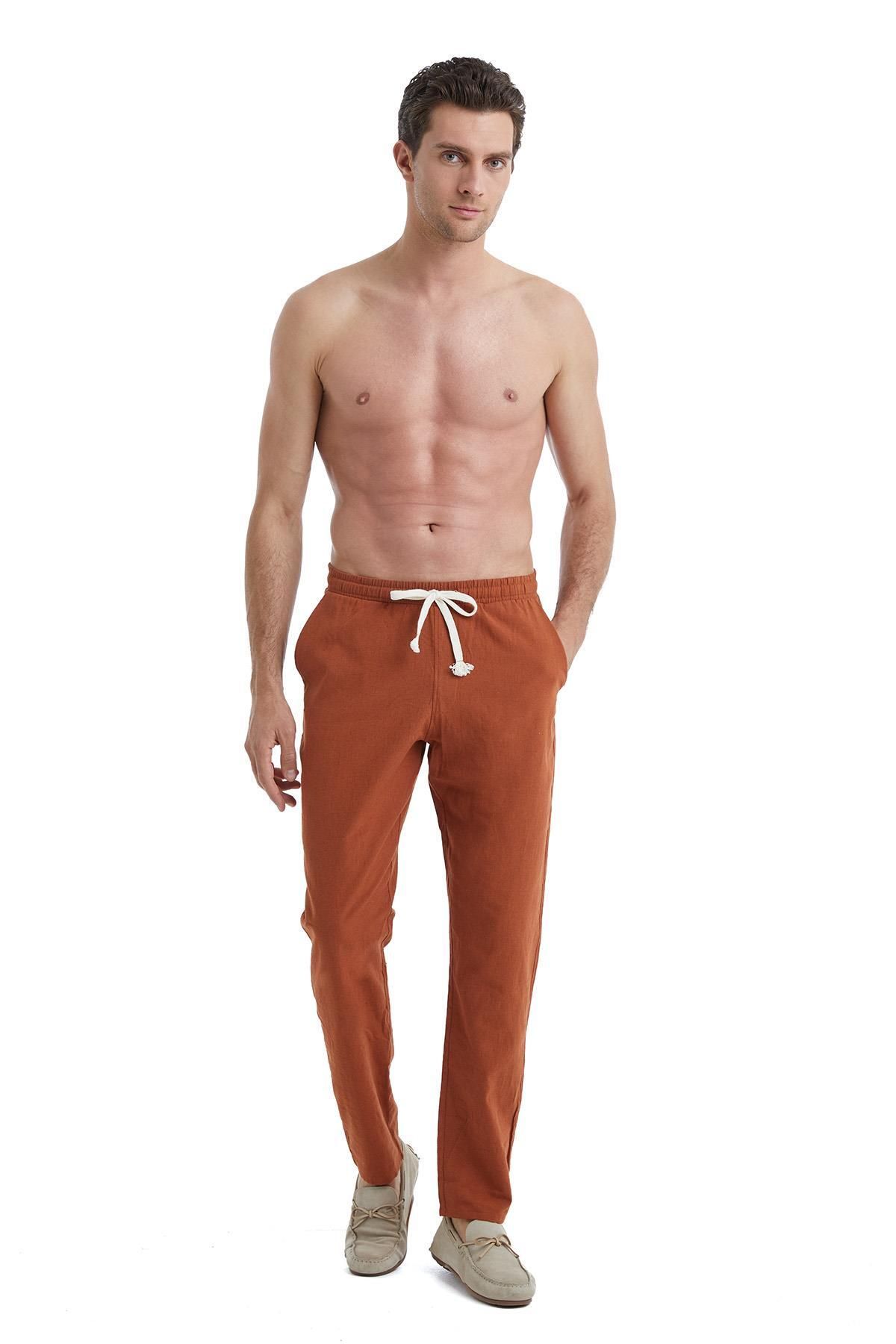 Blackspade-Men's Linen Brown Single Bottom C9T5N4O04 2