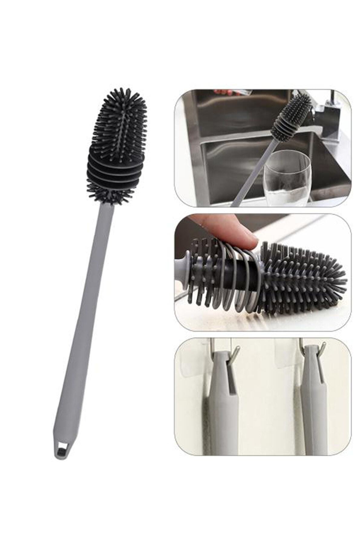 Factorial Çok Amaçlı Dar Alan Fırçası Biberon Suluk Sürahi Temizleyici Temizleme Fırçası İran Yapıştırıcısı fotoğrafı 3 (önizleme)