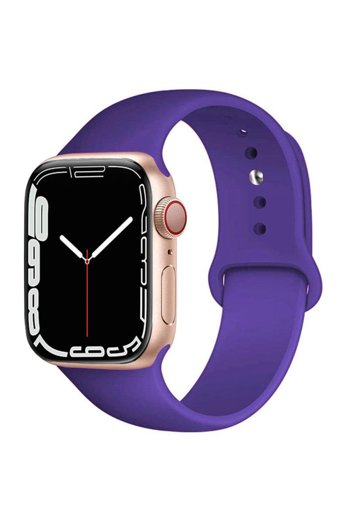 Apple Watch 2/ 3/ 4/ 5/ 6/ 7/ 8/ Se Uyumlu Kayış 38/ 40/ 41mm Yumuşak Silikon Large Kordon - Mor