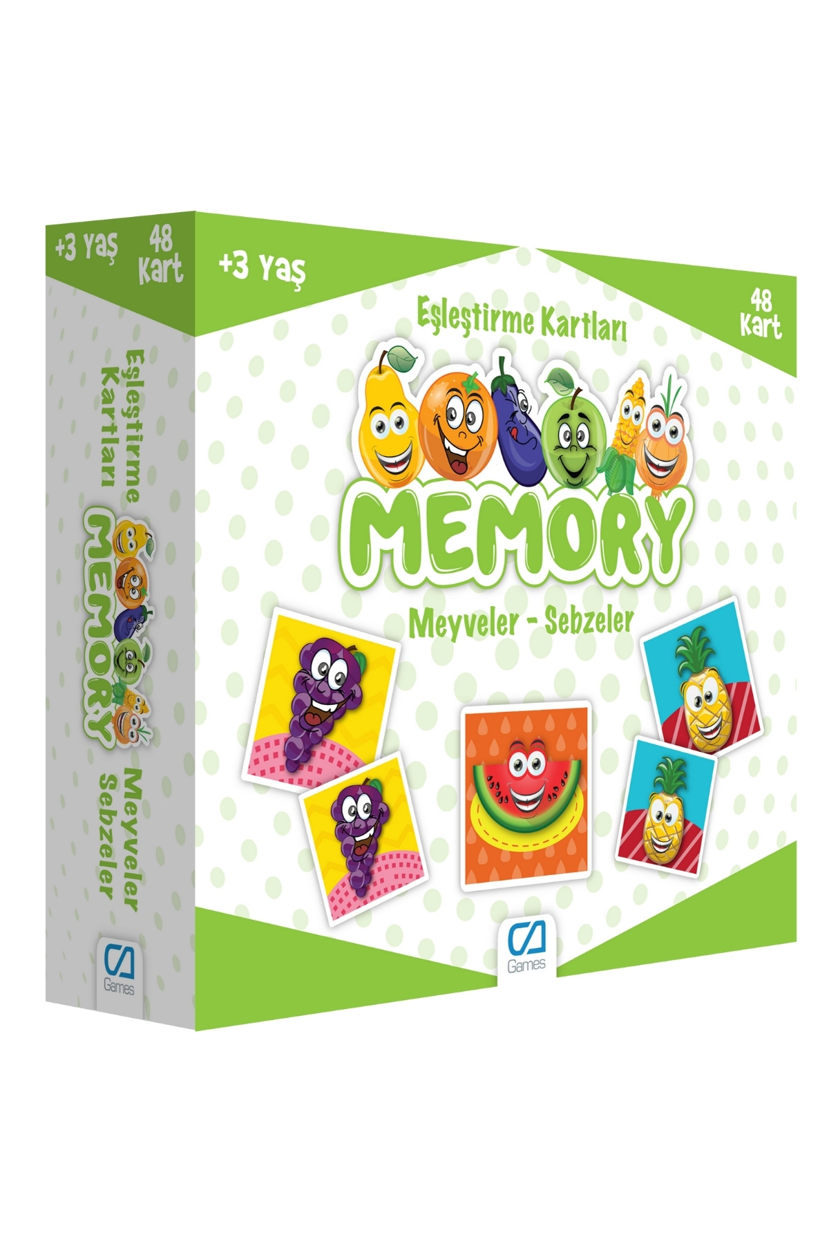 CA Games Meyveler-Sebzeler Temalı 48 kartlı Eğitici Memory Çocuk
