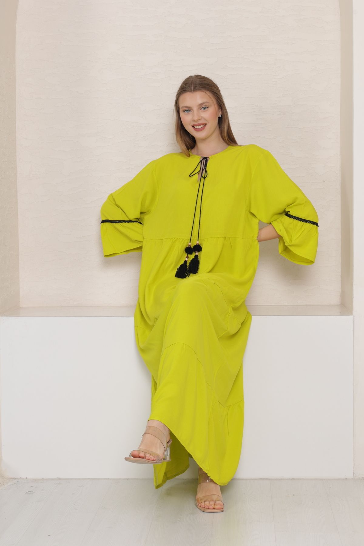 mervemoda-Women's Plus Size Woven Dress 5