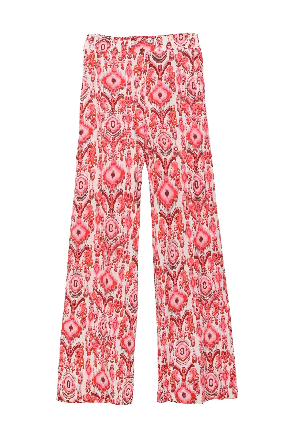 Quzu-Patterned Trousers with Elastic Waist Red 2