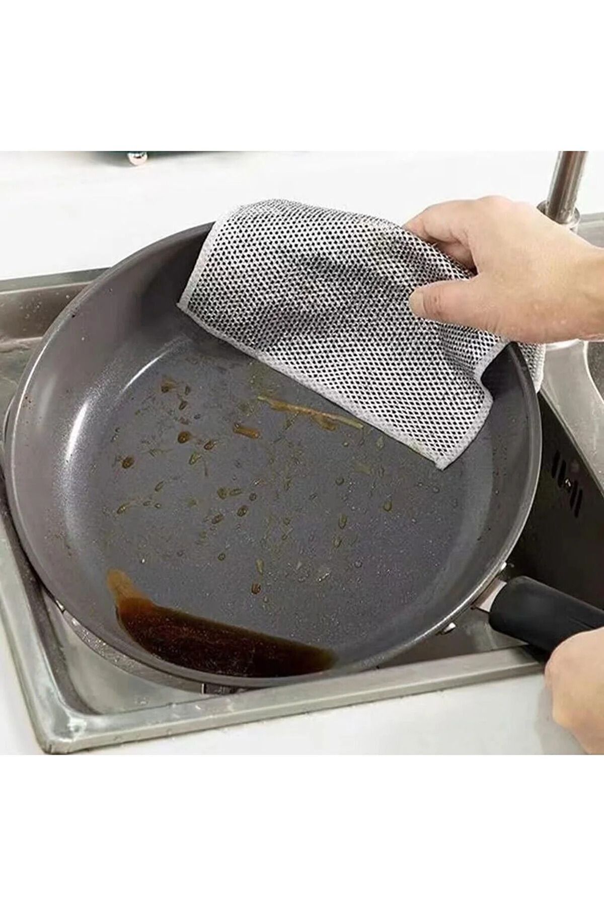 BlackBird Home-3 Pieces Inox Wire Dishcloth - Double Layer and Anti-Scratch Cleaning High Quality 3