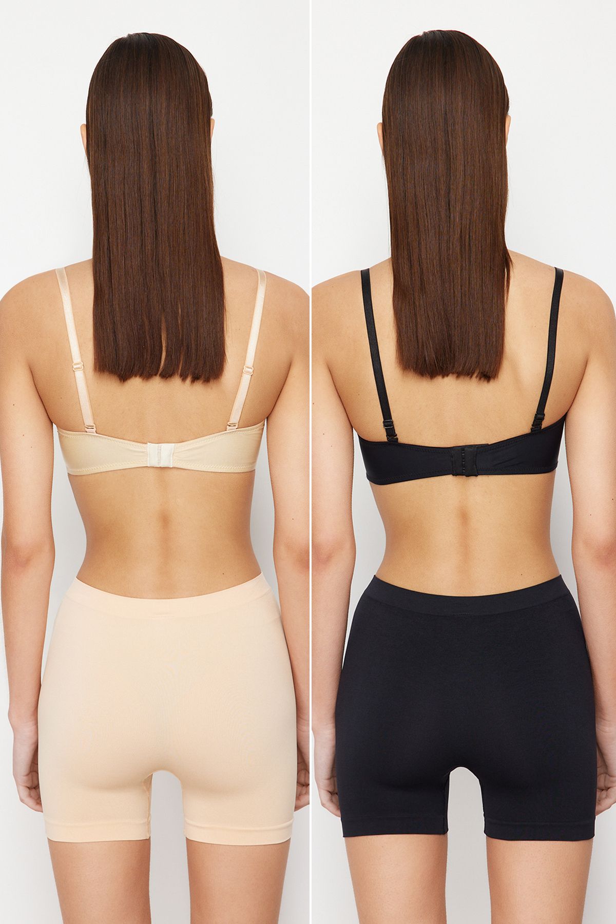 Trendyol Collection-Black-Skin 2er-Pack nahtlose/nahtlose Boxer-Strickhöschen THMSS24KU00032 2