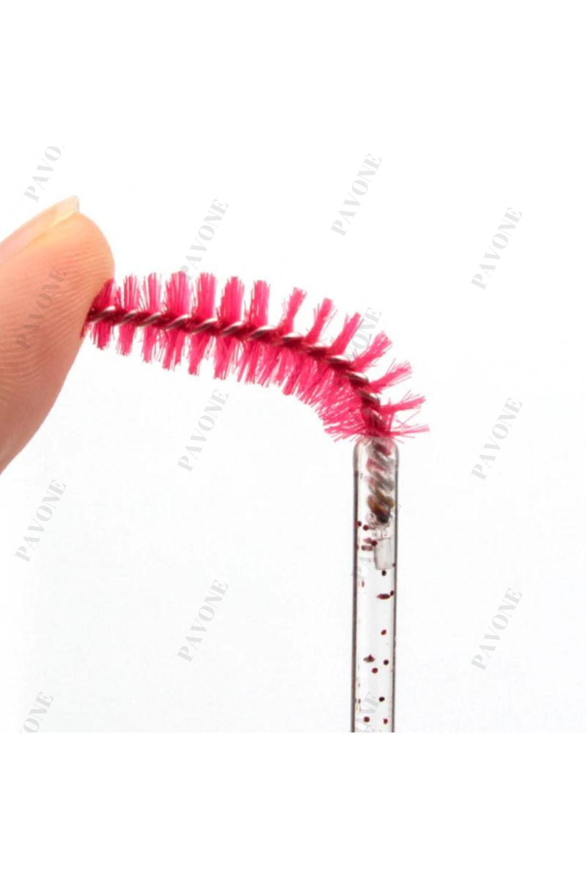 برس ابرو - برس مژه - برس آرایش - 50 عدد برس قرمز براق Pavone