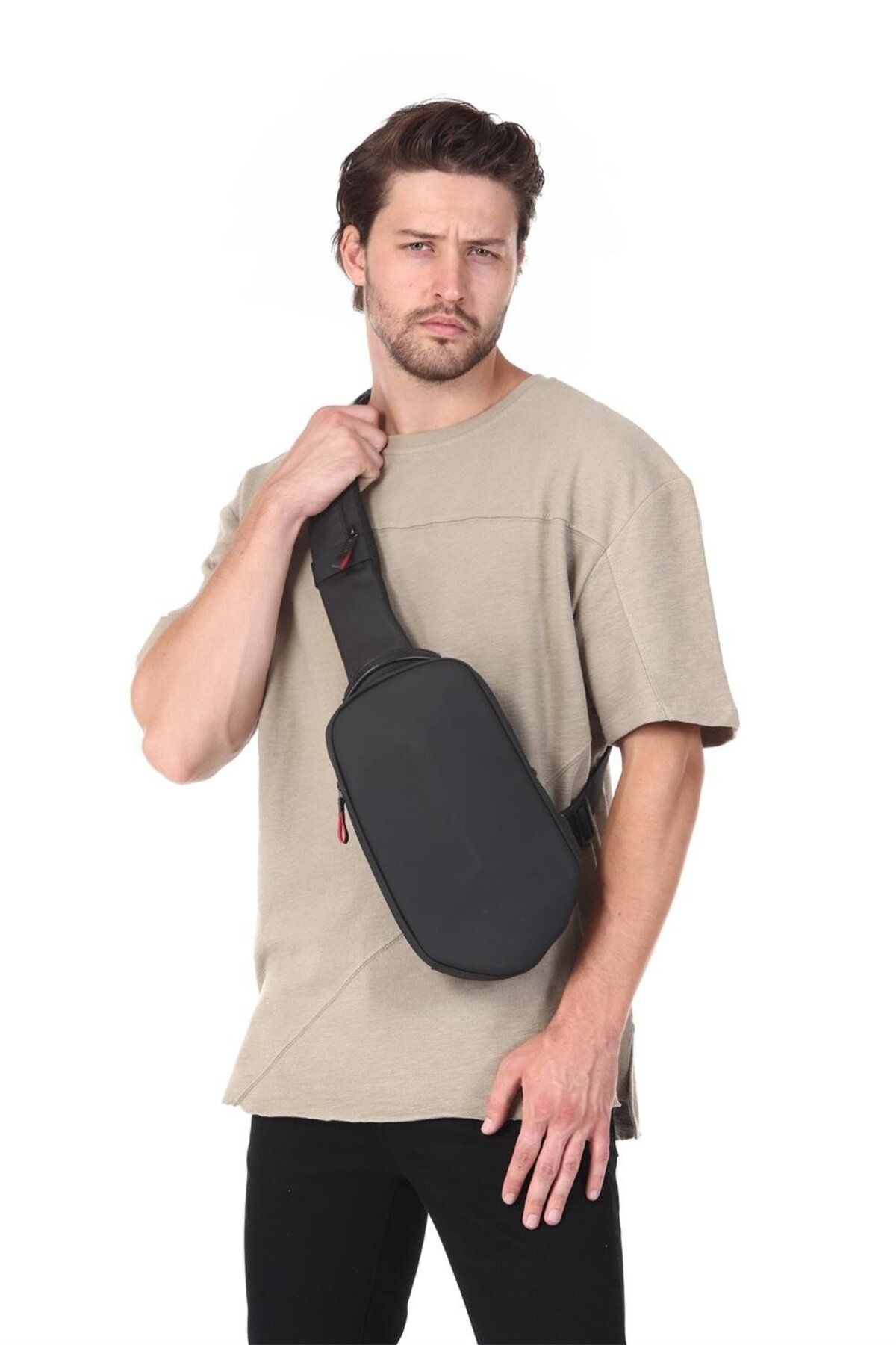 KAFF-ÇÇS 31290 Black USB Accessory Adjustable Shoulder Strap Single Shoulder Strap Backpack and Waist Bag 4