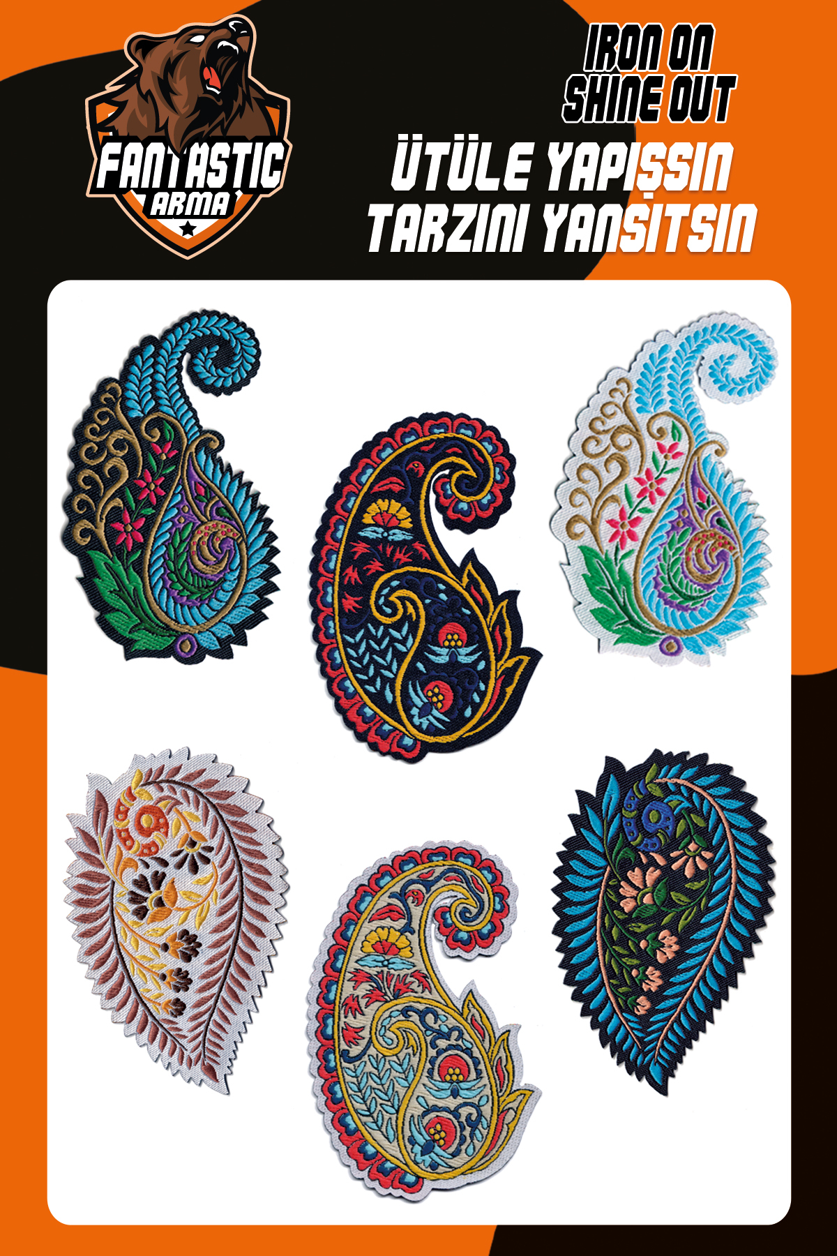 FANTASTIC ARMA Ütü Ile Yapışan Dokuma Arma Seti Patch Yama Şal Desen, Etnik Modeli