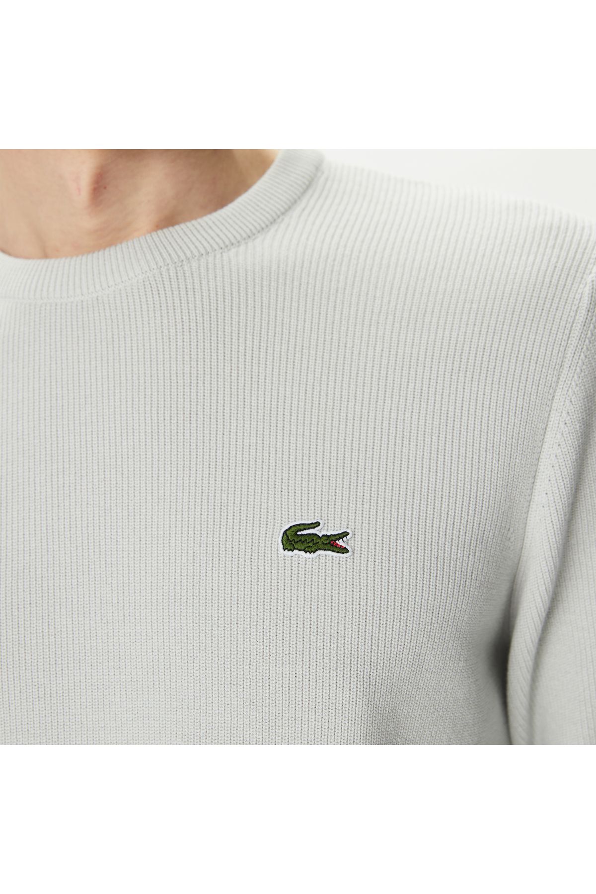 Lacoste ژاکت خاکستری گردن دوچرخه مناسب مردان