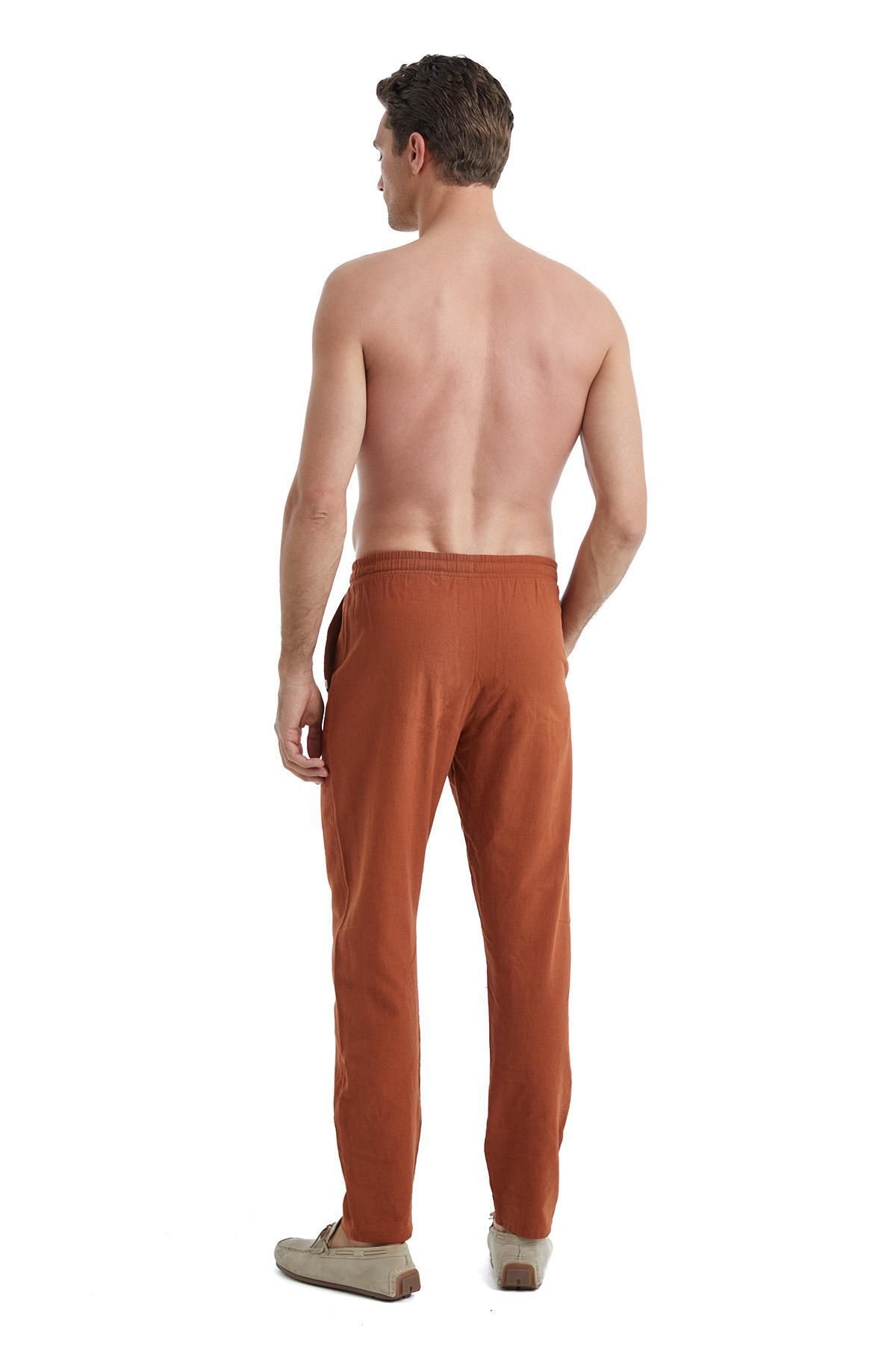Blackspade-Men's Linen Brown Single Bottom C9T5N4O04 3