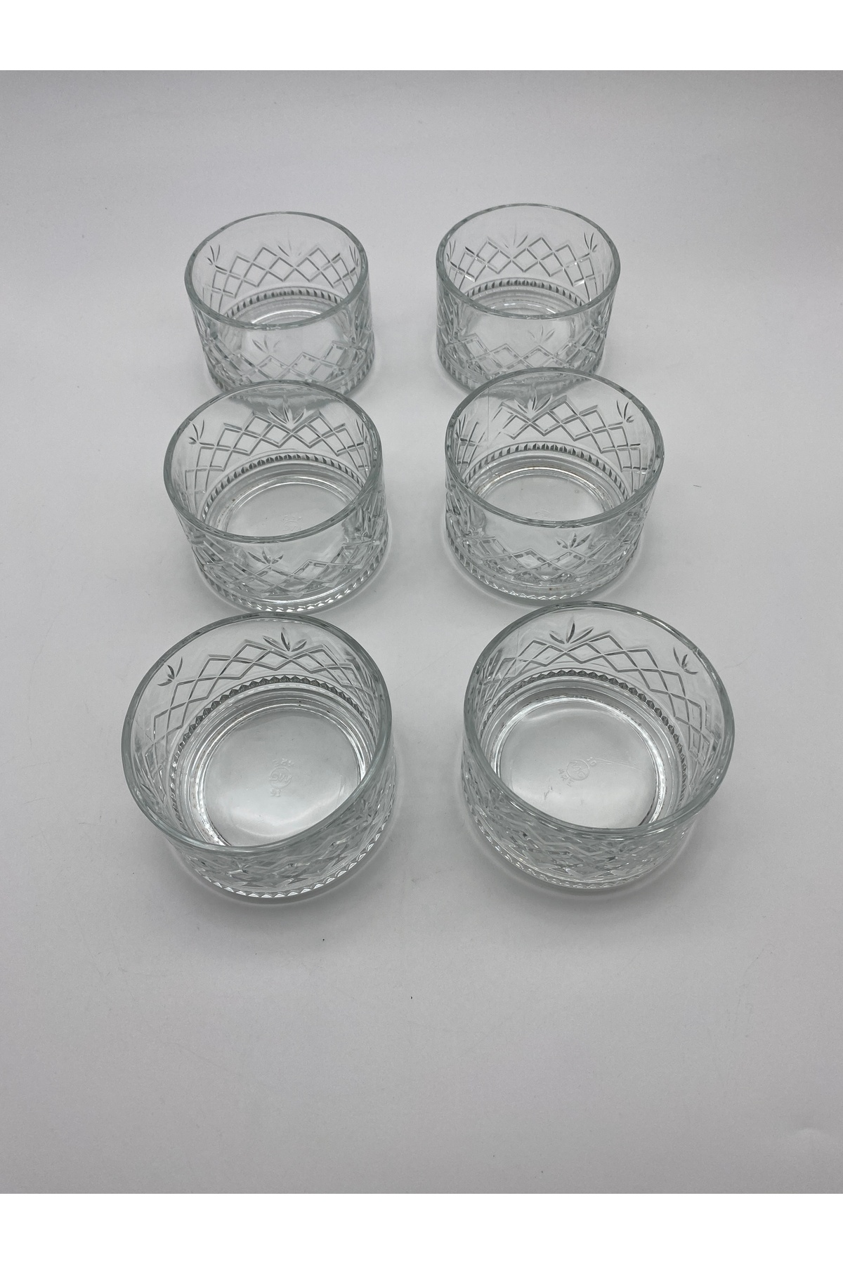 6-Piece Timeless Model Glass Dessert, Ice Cream Bowl, Snack Bowl, Jam Bowl, Dowry Bowl, Magnolia Presentation Bowl