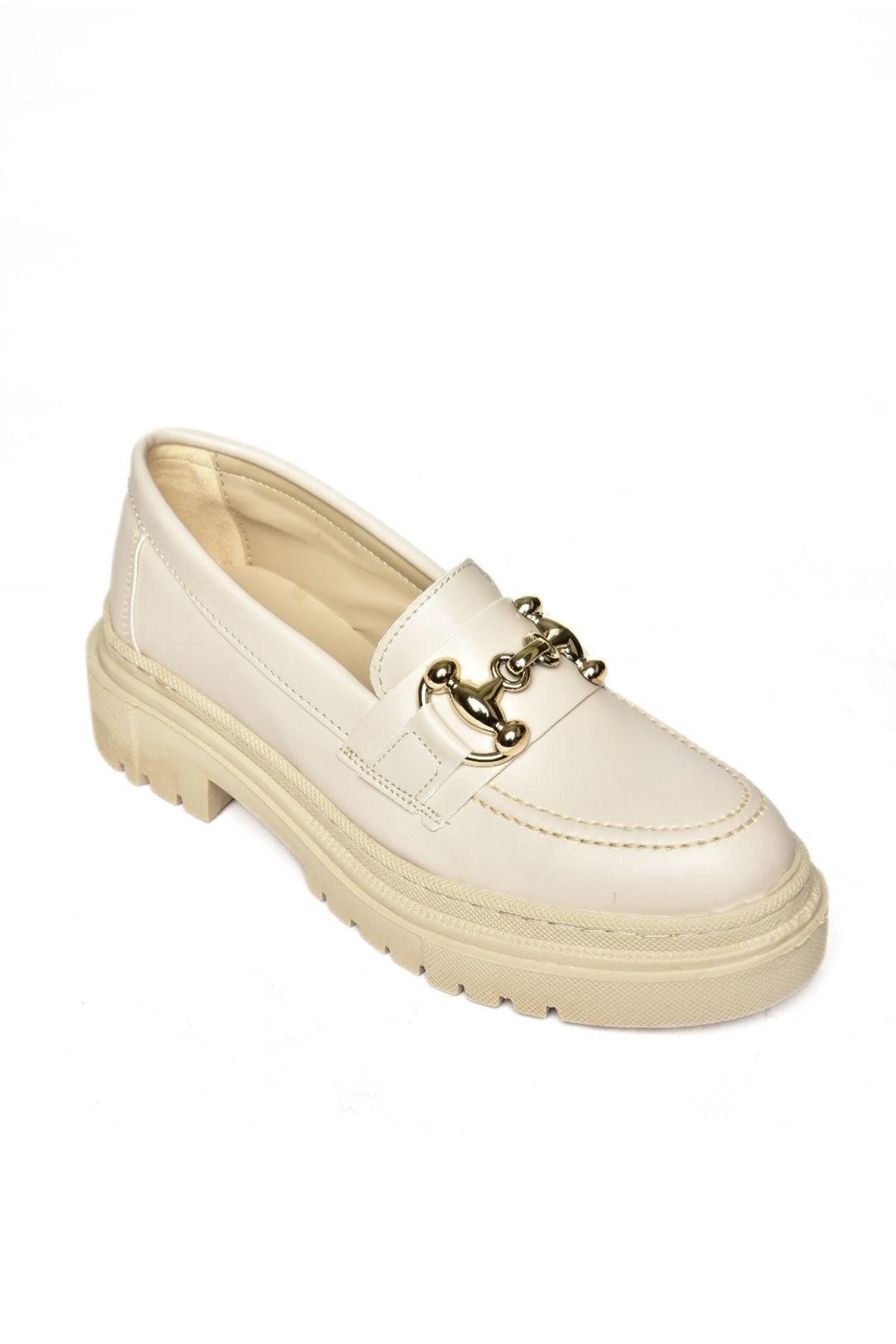 Fox Shoes-P6520343009 Bézs vastag talpú női alkalmi cipő 8