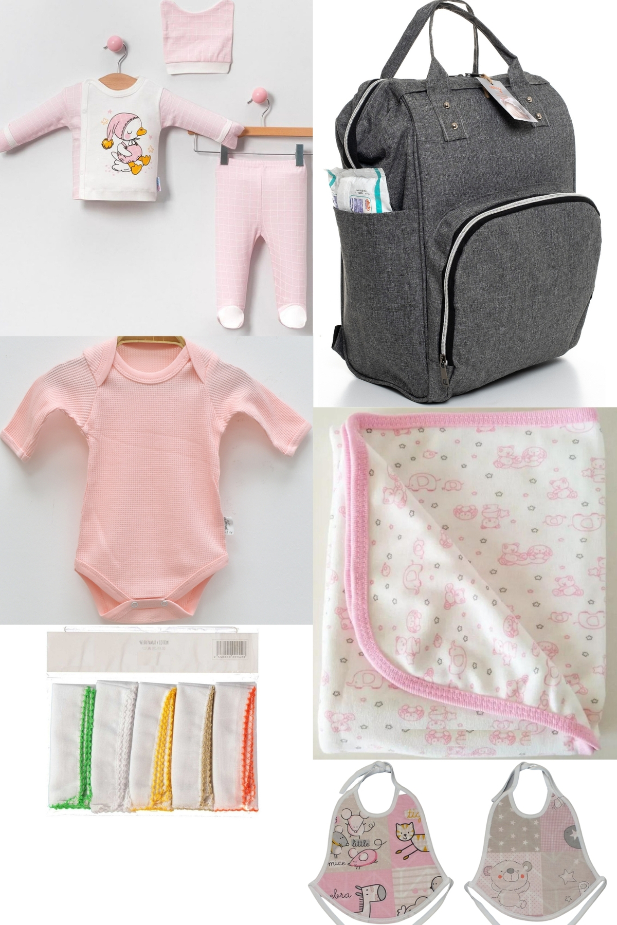 Large Delivery Set (10 pcs HOSPITAL EXIT,BABY BAG,SWADDLE,BLANKET,HANDKERCHIEF and SOCKS SET)
